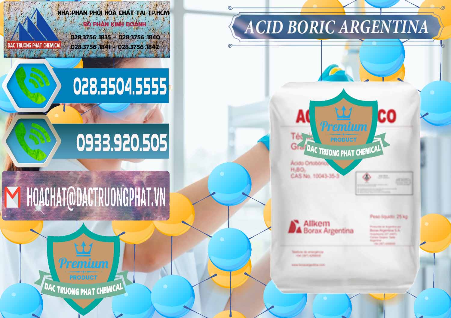 Bán và phân phối Acid Boric – Axit Boric H3BO3 99% Allkem Argentina - 0448 - Chuyên nhập khẩu _ cung cấp hóa chất tại TP.HCM - congtyhoachat.net