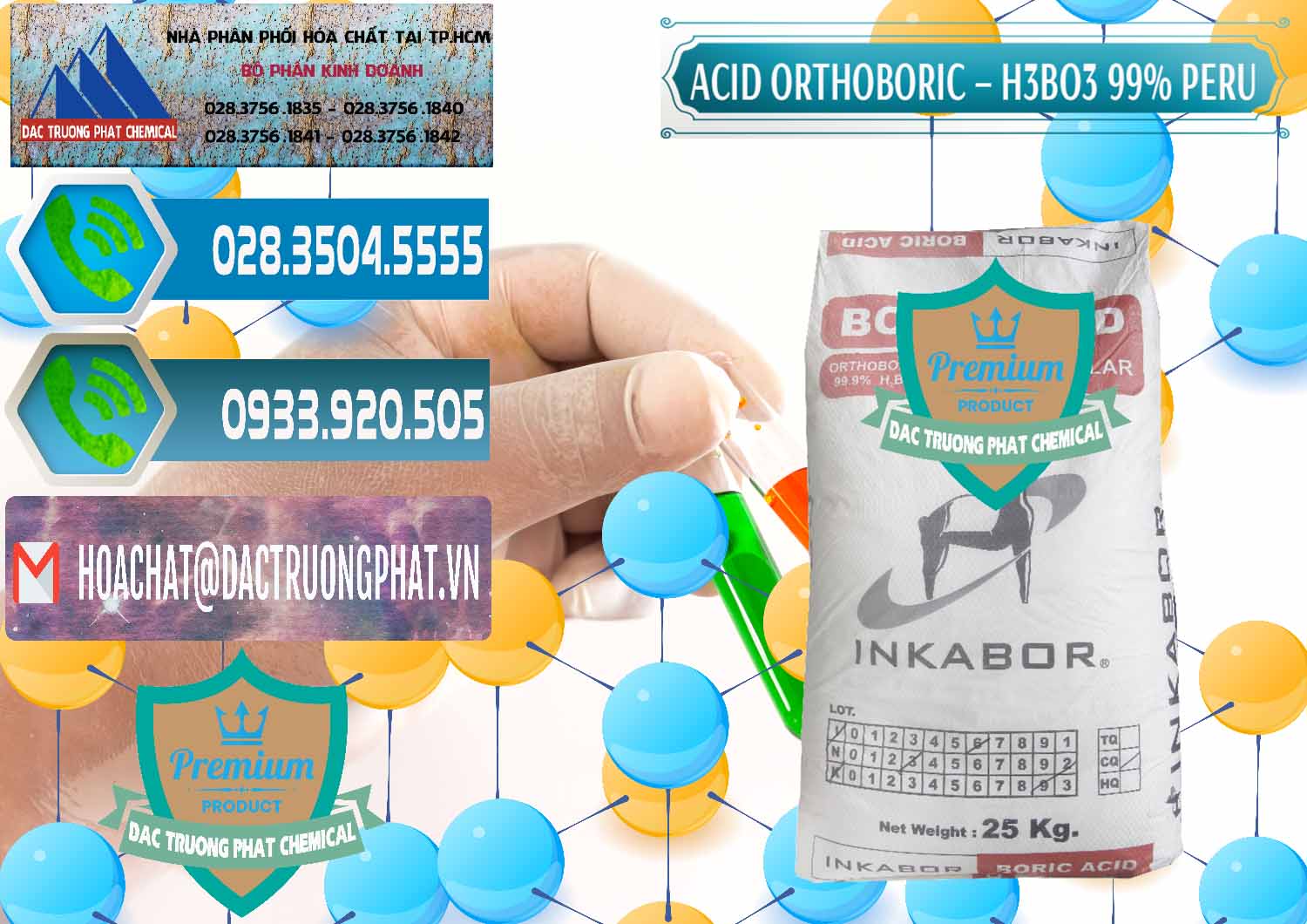Nơi chuyên cung ứng - bán Acid Boric – Axit Boric H3BO3 99% Inkabor Peru - 0280 - Nơi chuyên cung cấp - nhập khẩu hóa chất tại TP.HCM - congtyhoachat.net