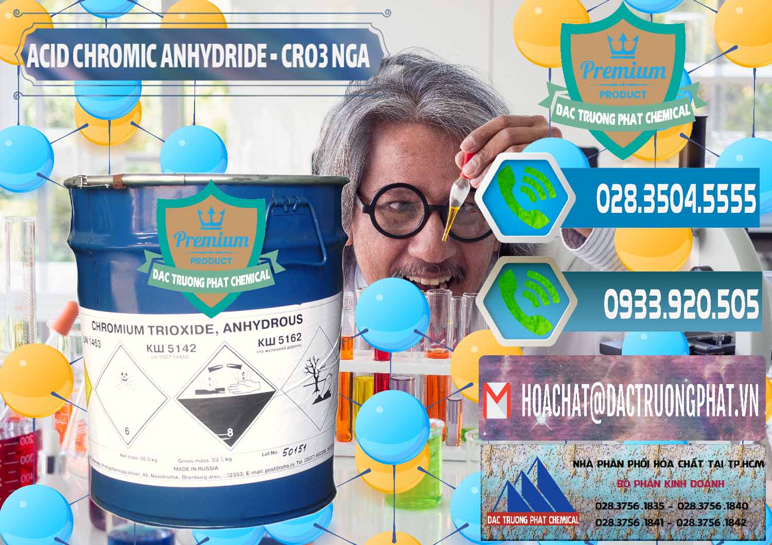 Nơi cung cấp ( bán ) Acid Chromic Anhydride - Cromic CRO3 Nga Russia - 0006 - Cty chuyên bán - cung cấp hóa chất tại TP.HCM - congtyhoachat.net