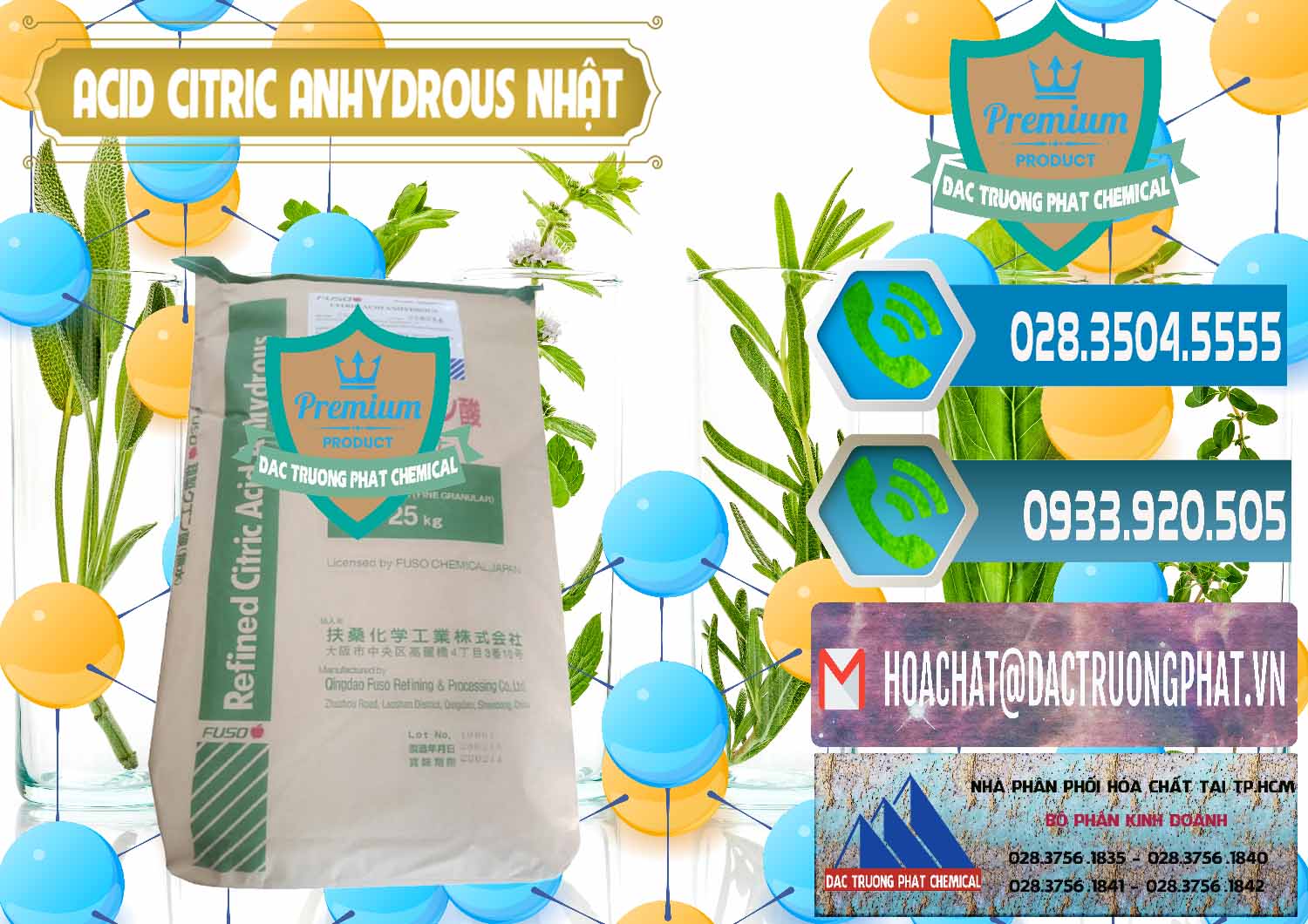 Chuyên bán _ cung ứng Acid Citric - Axit Citric Anhydrous FUSO Nhật Japan - 0439 - Cty phân phối _ cung cấp hóa chất tại TP.HCM - congtyhoachat.net