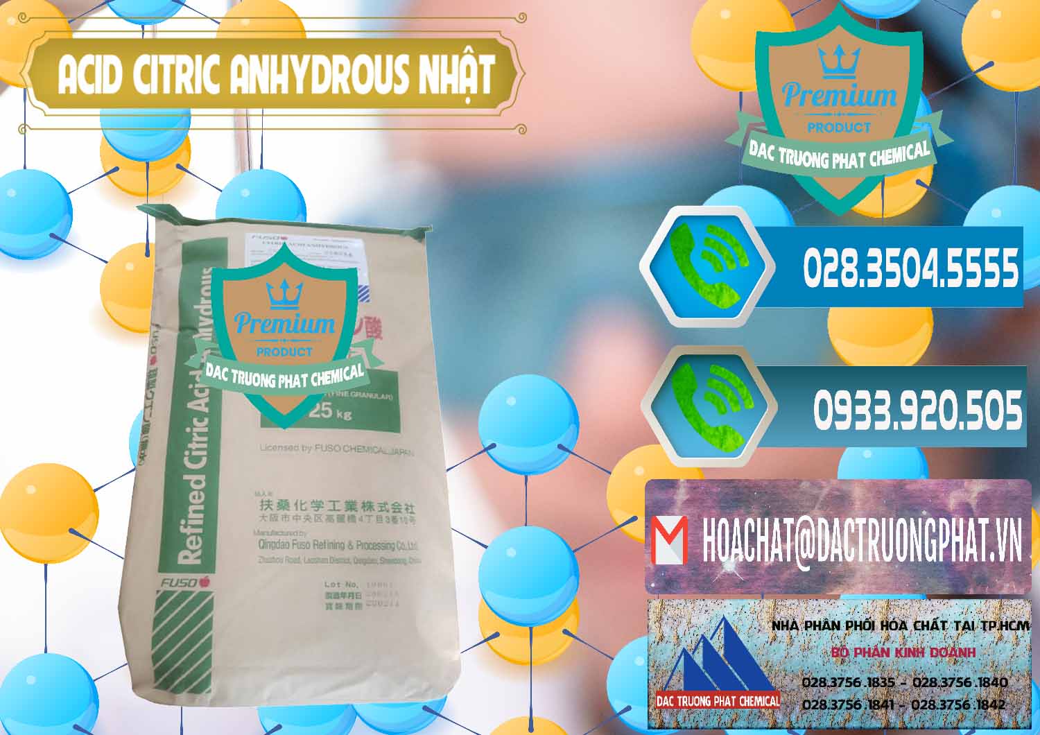 Công ty chuyên bán ( cung cấp ) Acid Citric - Axit Citric Anhydrous FUSO Nhật Japan - 0439 - Nơi phân phối ( cung ứng ) hóa chất tại TP.HCM - congtyhoachat.net