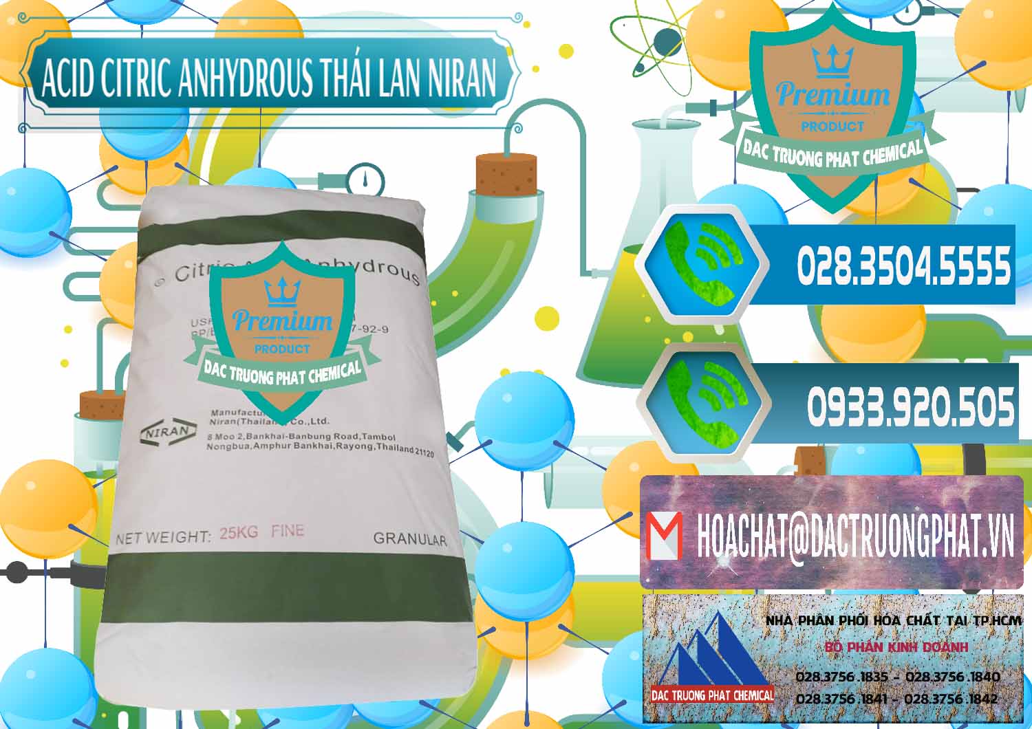 Công ty bán & phân phối Acid Citric - Axit Citric Anhydrous - Thái Lan Niran - 0231 - Nhà phân phối & kinh doanh hóa chất tại TP.HCM - congtyhoachat.net