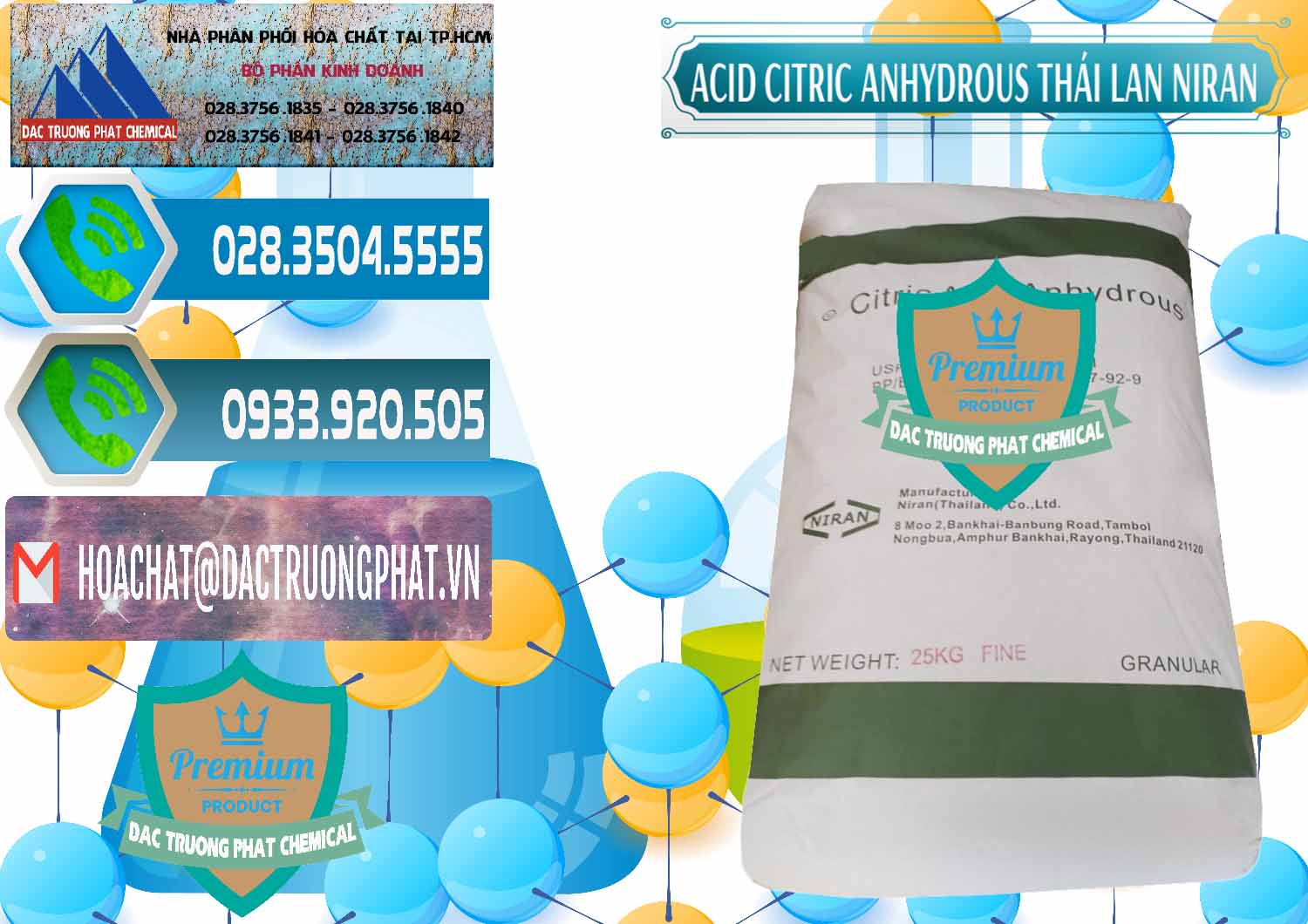 Cty chuyên phân phối & bán Acid Citric - Axit Citric Anhydrous - Thái Lan Niran - 0231 - Phân phối ( cung cấp ) hóa chất tại TP.HCM - congtyhoachat.net