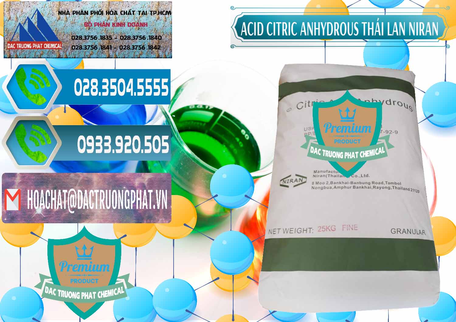 Cty bán và cung cấp Acid Citric - Axit Citric Anhydrous - Thái Lan Niran - 0231 - Công ty bán và cung cấp hóa chất tại TP.HCM - congtyhoachat.net