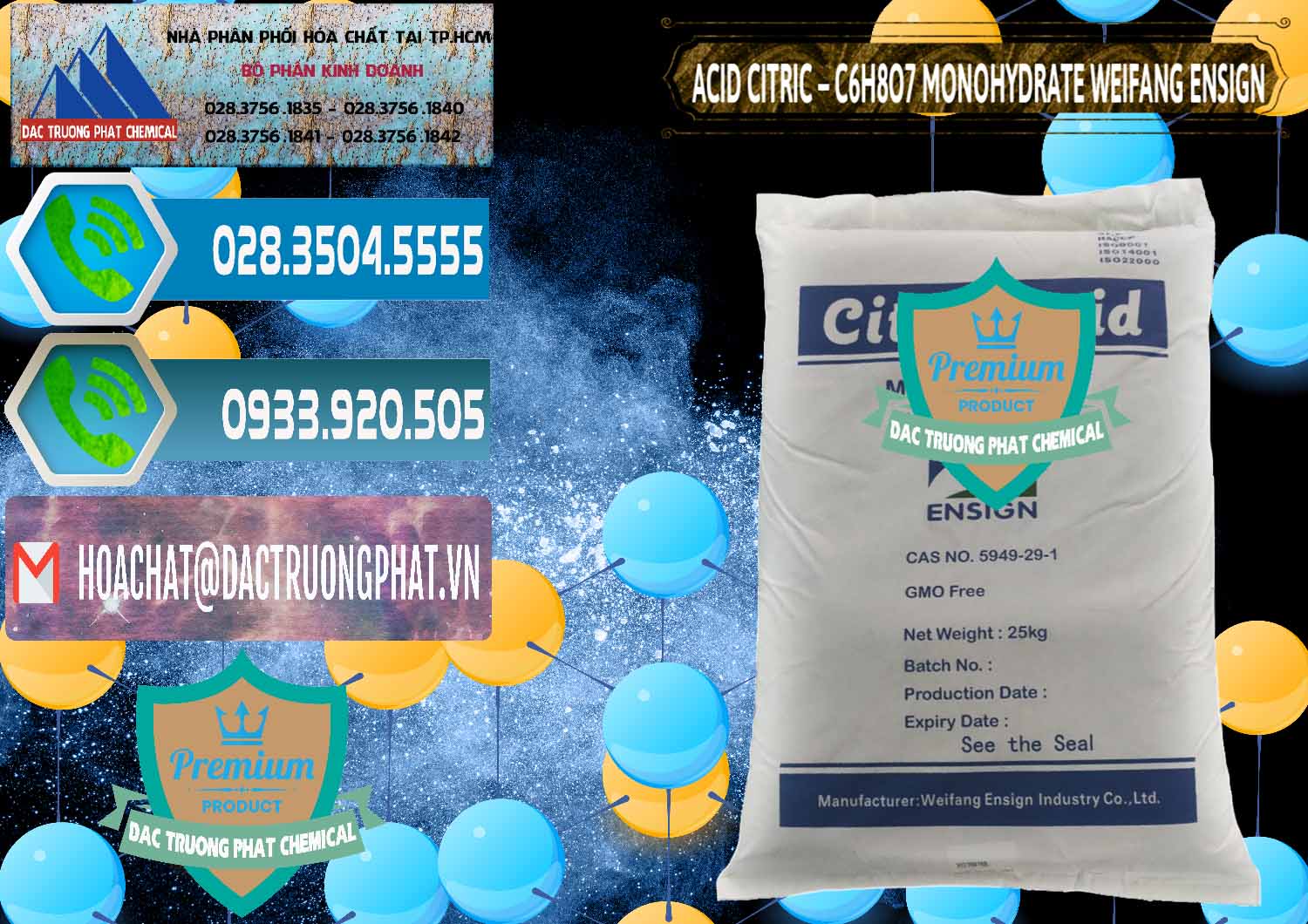 Nơi chuyên phân phối ( bán ) Acid Citric - Axit Citric Monohydrate Weifang Trung Quốc China - 0009 - Cty chuyên nhập khẩu ( phân phối ) hóa chất tại TP.HCM - congtyhoachat.net