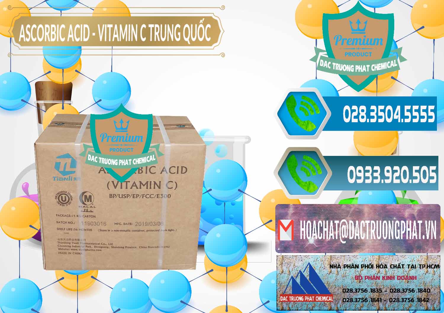 Công ty phân phối _ bán Axit Ascorbic - Vitamin C Trung Quốc China - 0309 - Cty phân phối ( kinh doanh ) hóa chất tại TP.HCM - congtyhoachat.net
