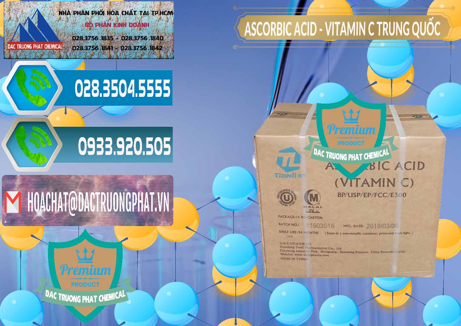 Phân phối ( bán ) Axit Ascorbic - Vitamin C Trung Quốc China - 0309 - Nhà phân phối - cung cấp hóa chất tại TP.HCM - congtyhoachat.net
