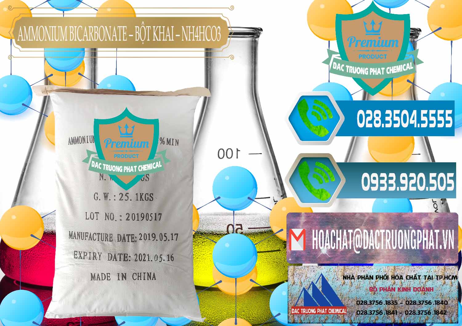 Cty nhập khẩu và bán Ammonium Bicarbonate - Bột Khai Food Grade Trung Quốc China - 0018 - Nhập khẩu - phân phối hóa chất tại TP.HCM - congtyhoachat.net
