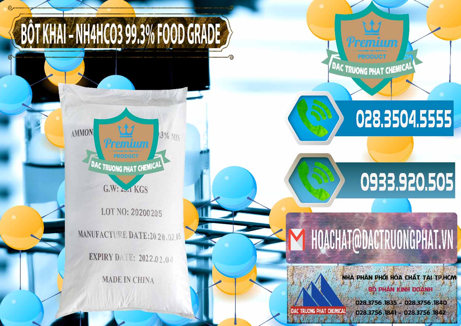 Nơi kinh doanh & bán Ammonium Bicarbonate – Bột Khai NH4HCO3 Food Grade Trung Quốc China - 0019 - Nơi phân phối và nhập khẩu hóa chất tại TP.HCM - congtyhoachat.net