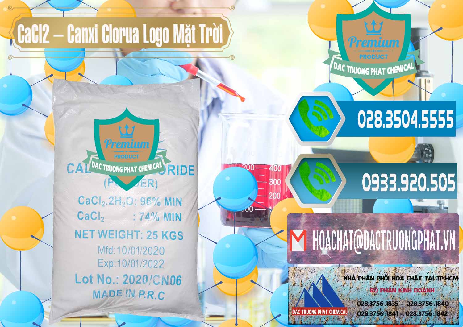 Đơn vị chuyên kinh doanh và bán CaCl2 – Canxi Clorua 96% Logo Mặt Trời Trung Quốc China - 0041 - Bán & cung cấp hóa chất tại TP.HCM - congtyhoachat.net