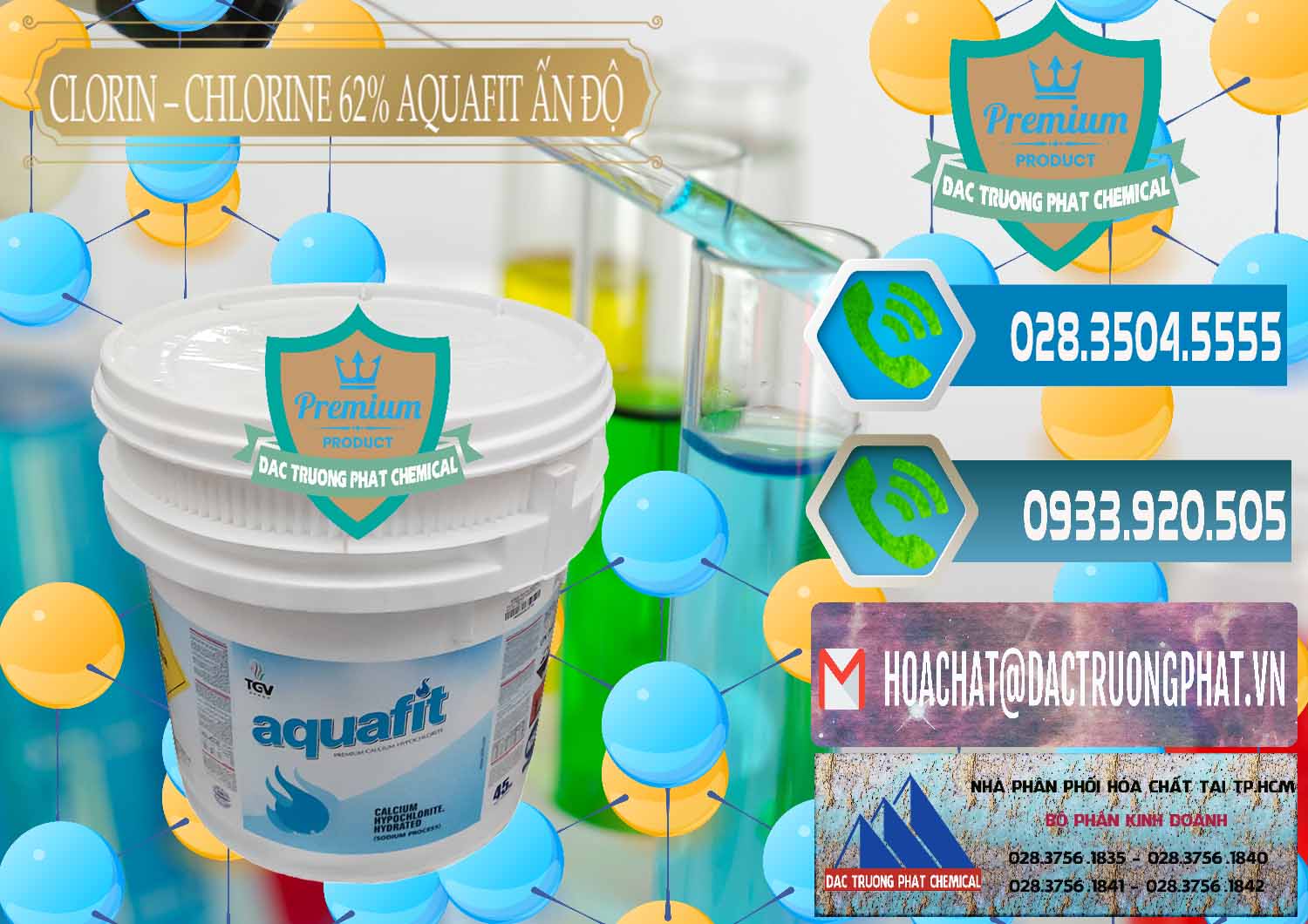 Công ty bán - cung cấp Clorin - Chlorine 62% Aquafit Thùng Lùn Ấn Độ India - 0057 - Đơn vị chuyên bán _ phân phối hóa chất tại TP.HCM - congtyhoachat.net