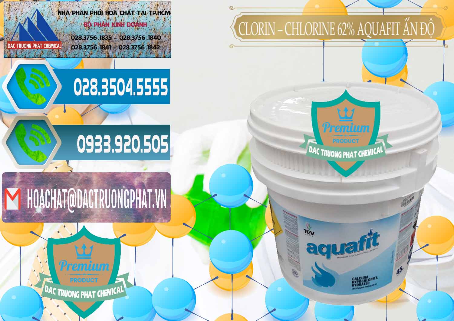 Chuyên nhập khẩu và bán Clorin - Chlorine 62% Aquafit Thùng Lùn Ấn Độ India - 0057 - Cung cấp & bán hóa chất tại TP.HCM - congtyhoachat.net