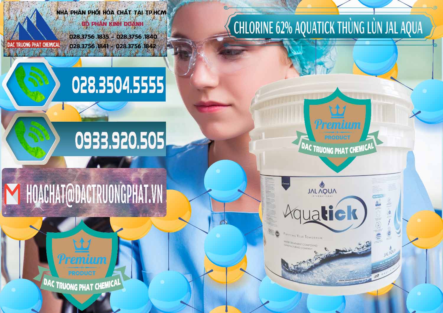 Cty chuyên cung cấp ( bán ) Chlorine – Clorin 62% Aquatick Thùng Lùn Jal Aqua Ấn Độ India - 0238 - Chuyên bán & phân phối hóa chất tại TP.HCM - congtyhoachat.net