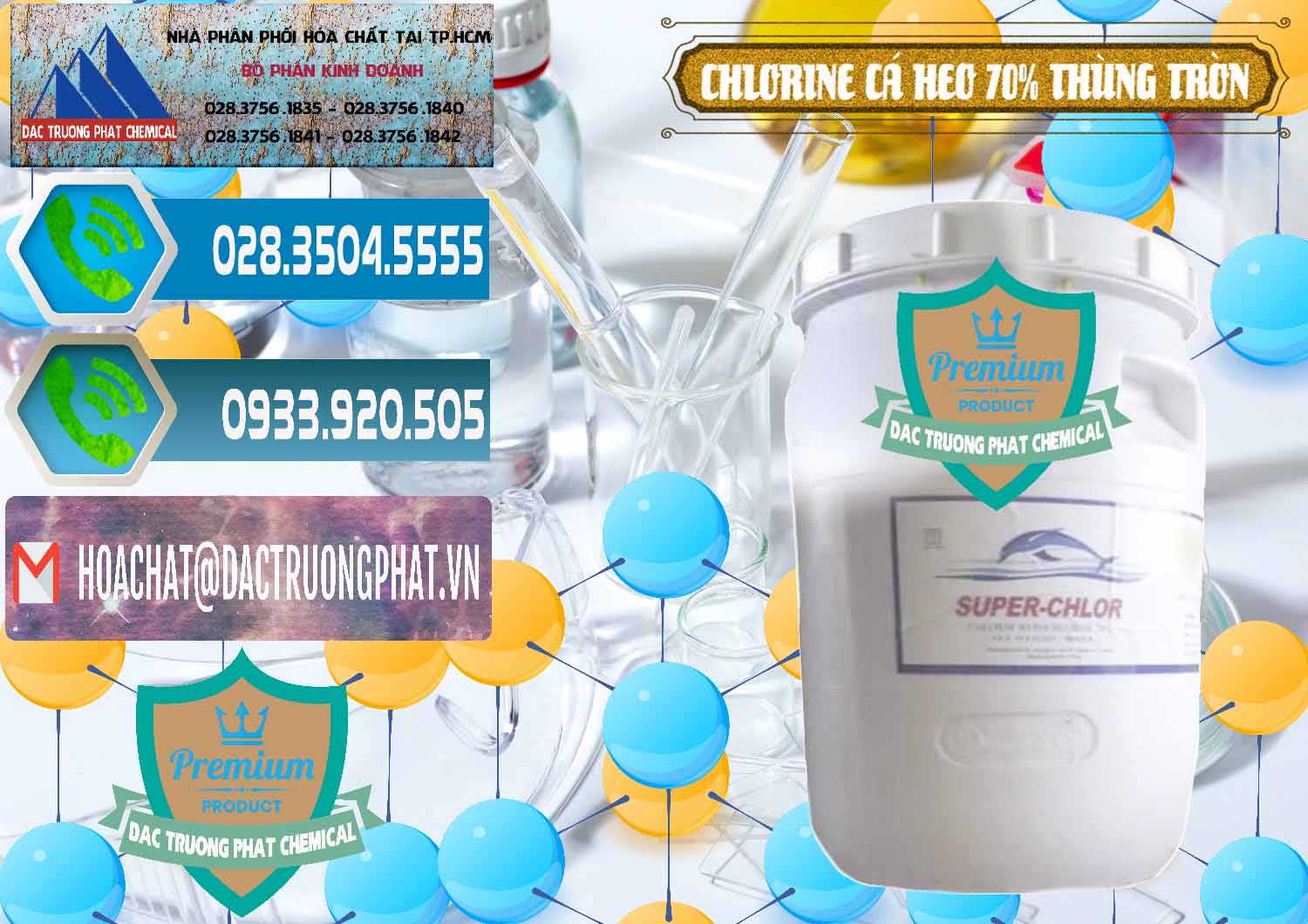 Cty kinh doanh và bán Clorin - Chlorine Cá Heo 70% Super Chlor Thùng Tròn Nắp Trắng Trung Quốc China - 0239 - Nơi cung cấp _ nhập khẩu hóa chất tại TP.HCM - congtyhoachat.net