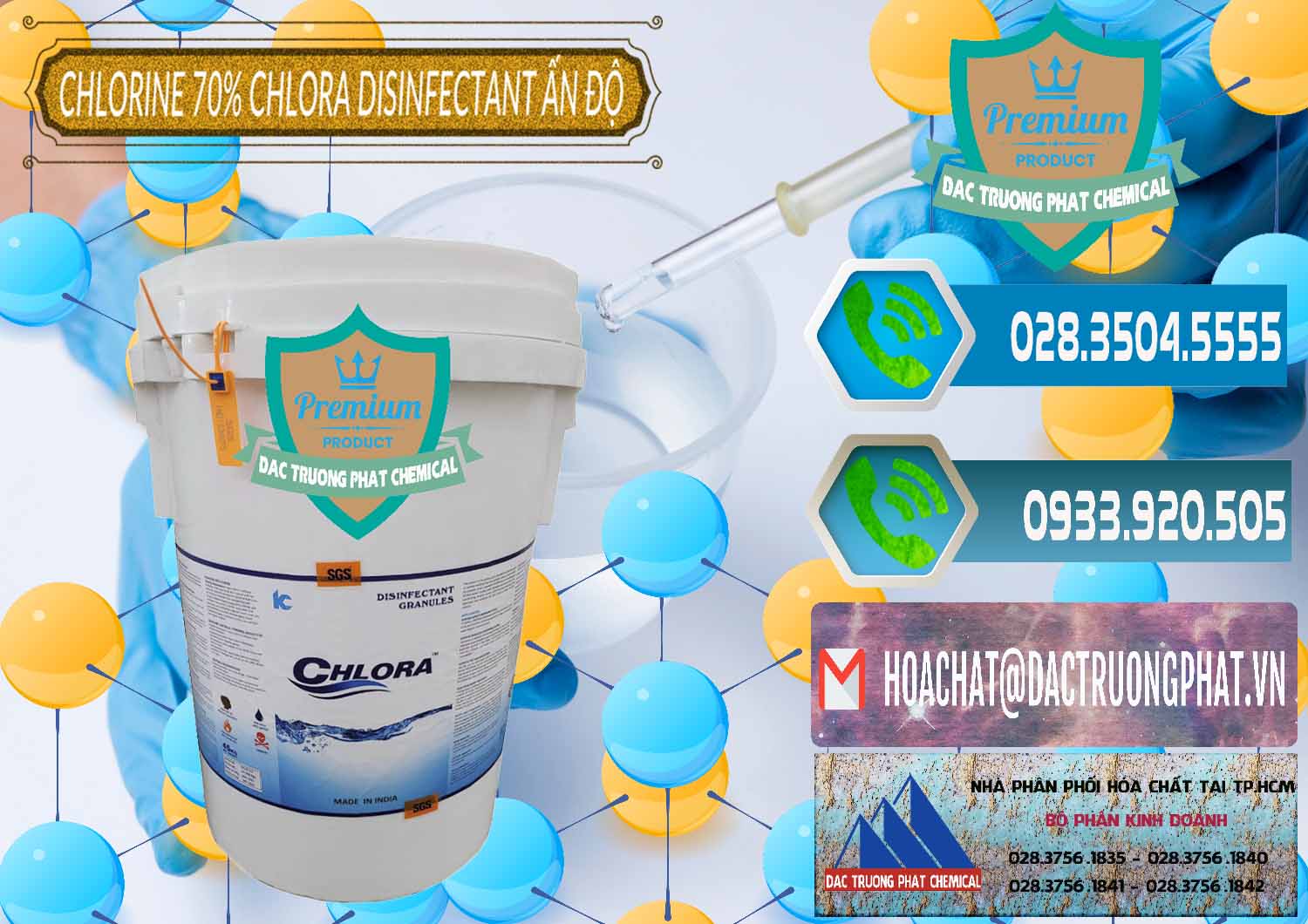 Bán ( phân phối ) Chlorine – Clorin 70% Chlora Disinfectant Ấn Độ India - 0213 - Cty chuyên nhập khẩu - cung cấp hóa chất tại TP.HCM - congtyhoachat.net