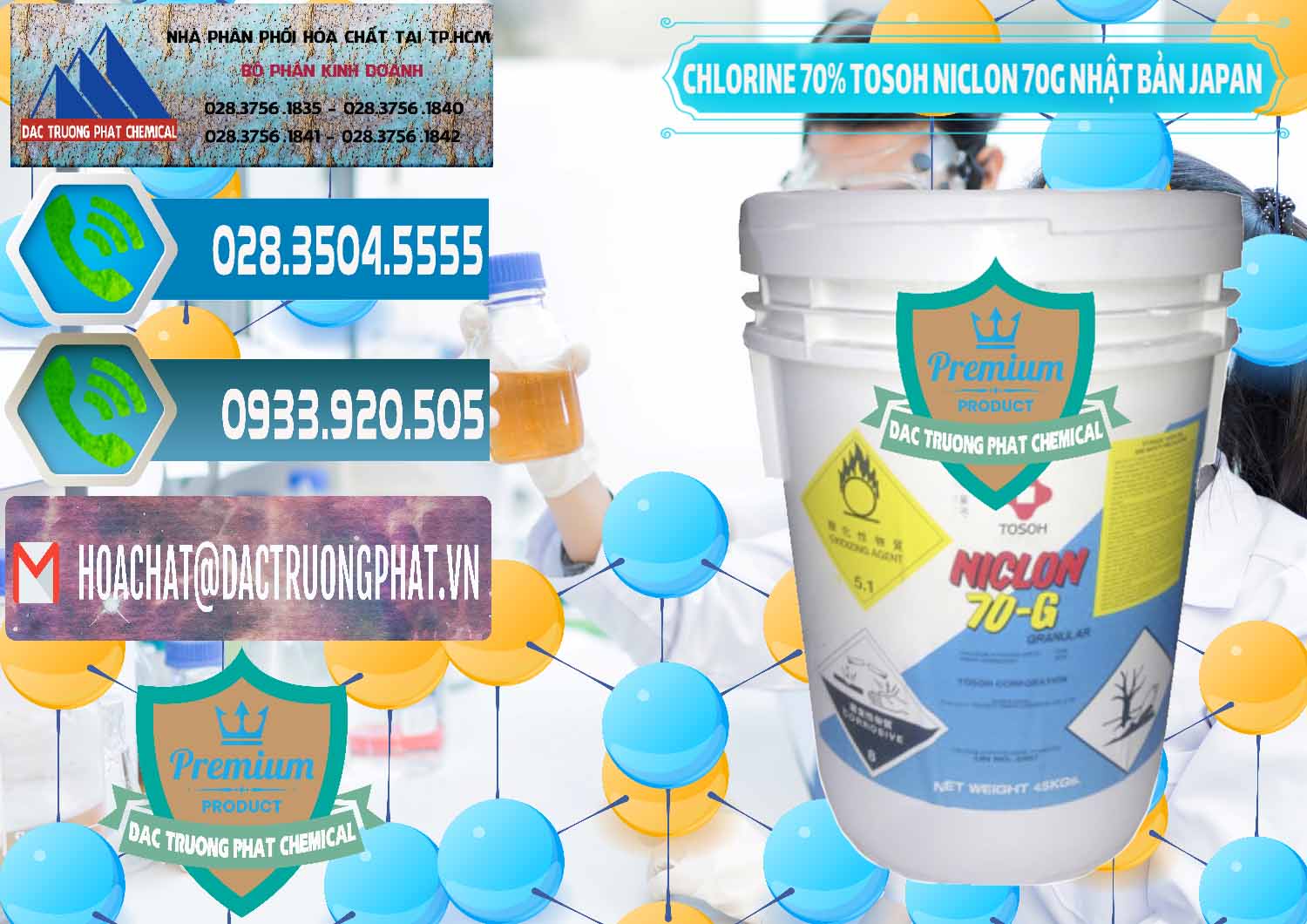Đơn vị nhập khẩu ( bán ) Clorin – Chlorine 70% Tosoh Niclon 70G Nhật Bản Japan - 0242 - Nơi phân phối - nhập khẩu hóa chất tại TP.HCM - congtyhoachat.net