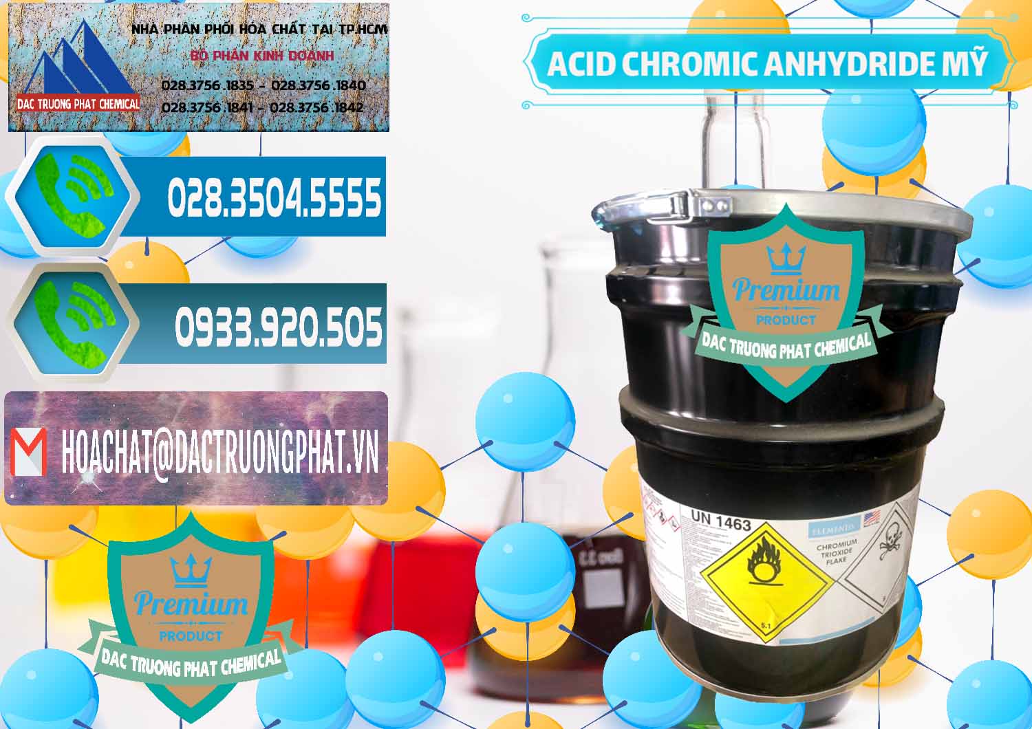 Nơi chuyên bán & cung cấp Acid Chromic Anhydride - Cromic CRO3 USA Mỹ - 0364 - Cty phân phối và nhập khẩu hóa chất tại TP.HCM - congtyhoachat.net