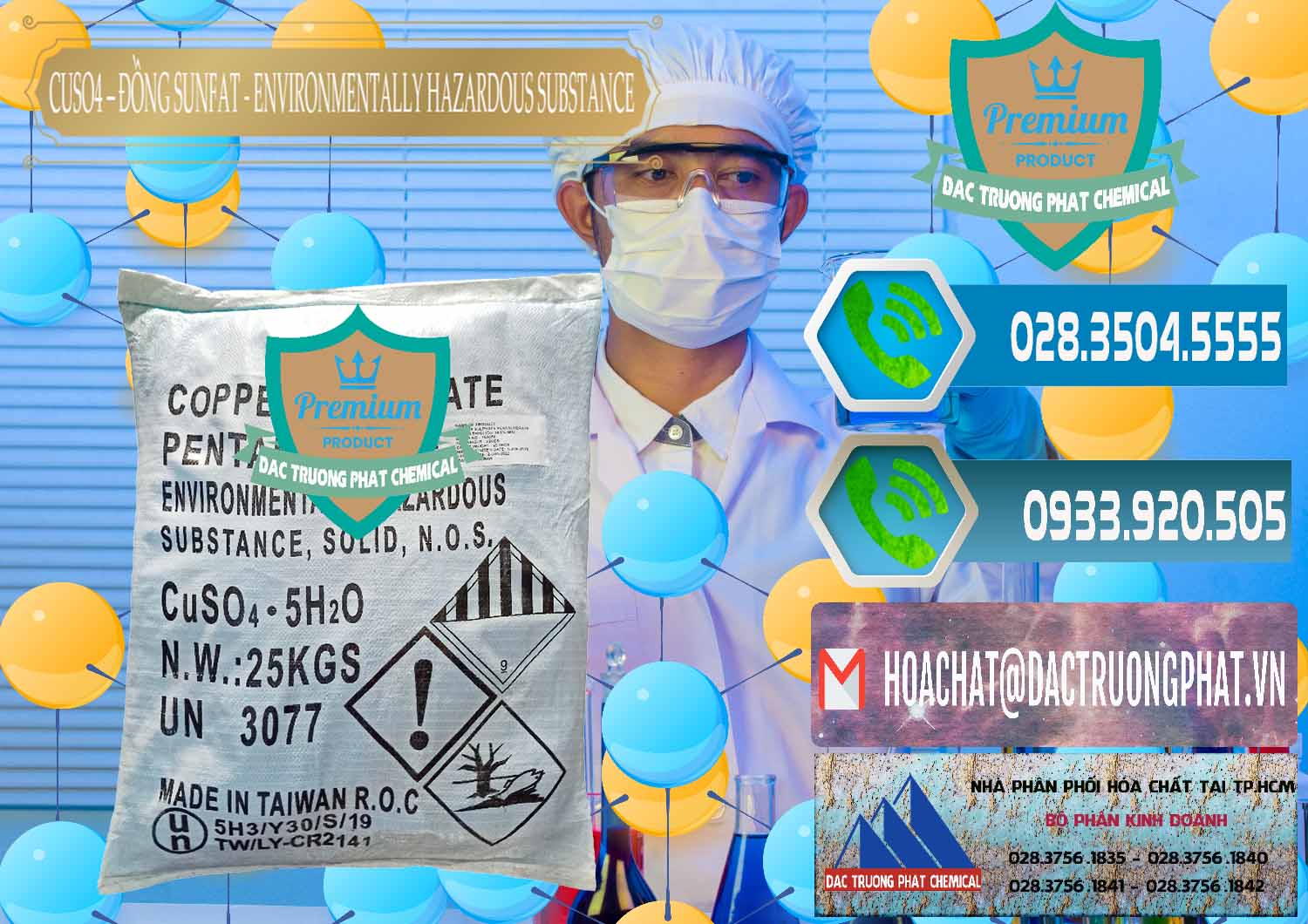 Chuyên phân phối _ bán CuSO4 – Đồng Sunfat Đài Loan Taiwan - 0059 - Nhập khẩu và cung cấp hóa chất tại TP.HCM - congtyhoachat.net