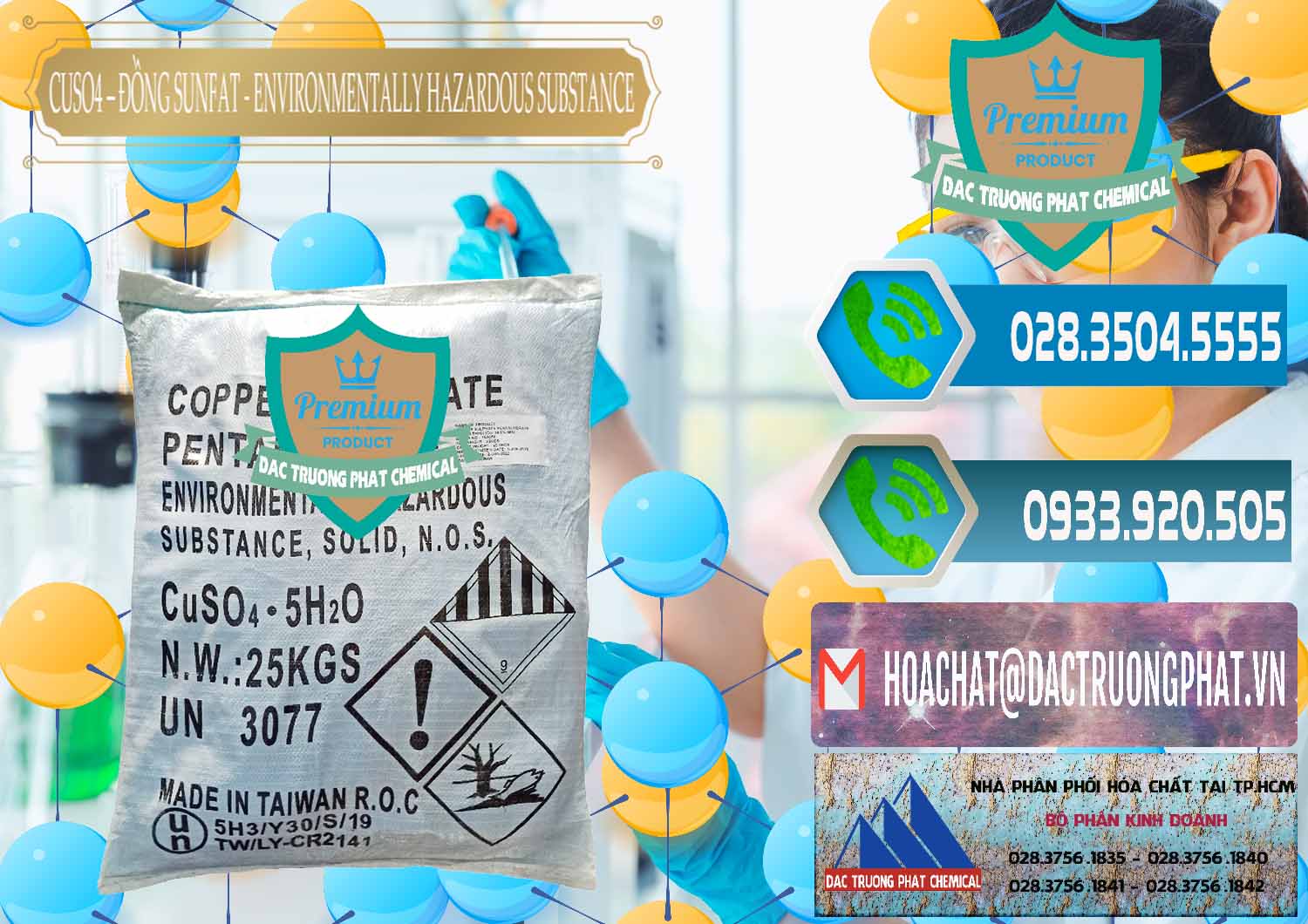 Nơi chuyên kinh doanh ( bán ) CuSO4 – Đồng Sunfat Đài Loan Taiwan - 0059 - Bán & cung cấp hóa chất tại TP.HCM - congtyhoachat.net