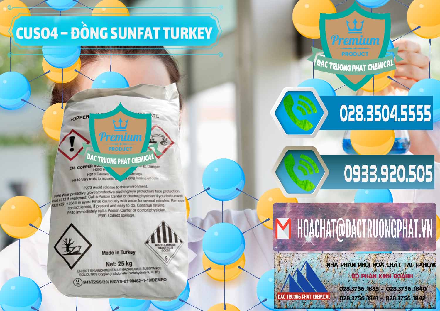Nơi cung cấp - bán CuSO4 – Đồng Sunfat Thổ Nhĩ Kỳ Turkey - 0481 - Cty kinh doanh ( cung cấp ) hóa chất tại TP.HCM - congtyhoachat.net