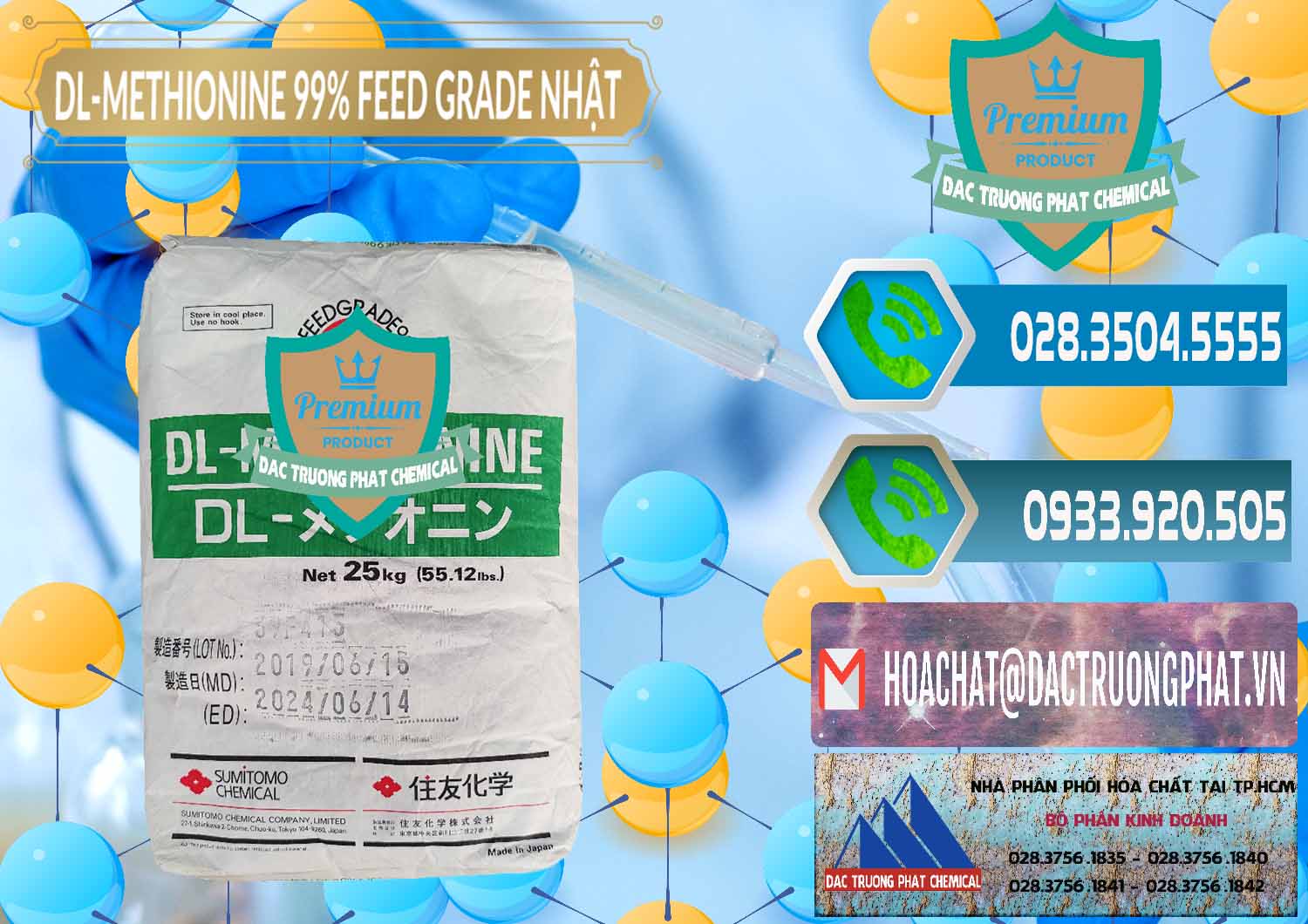 Nhập khẩu và bán DL-Methionine - C5H11NO2S Feed Grade Sumitomo Nhật Bản Japan - 0313 - Nhà phân phối - bán hóa chất tại TP.HCM - congtyhoachat.net
