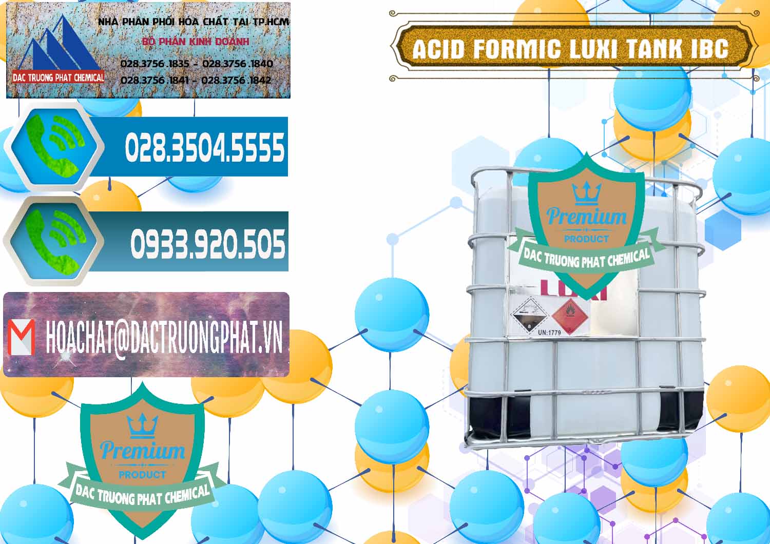 Nơi phân phối - bán Acid Formic - Acid Formic Tank - Bồn IBC Luxi Trung Quốc China - 0400 - Chuyên kinh doanh & cung cấp hóa chất tại TP.HCM - congtyhoachat.net