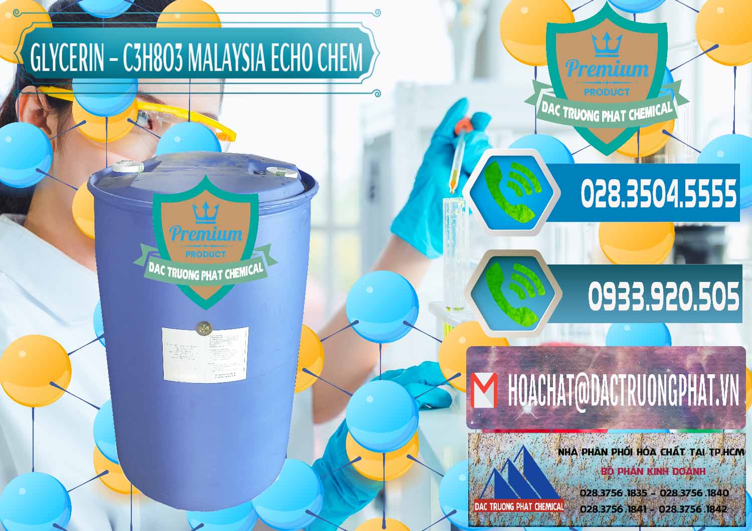 Nơi bán Glycerin – C3H8O3 99.7% Echo Chem Malaysia - 0273 - Công ty phân phối - nhập khẩu hóa chất tại TP.HCM - congtyhoachat.net