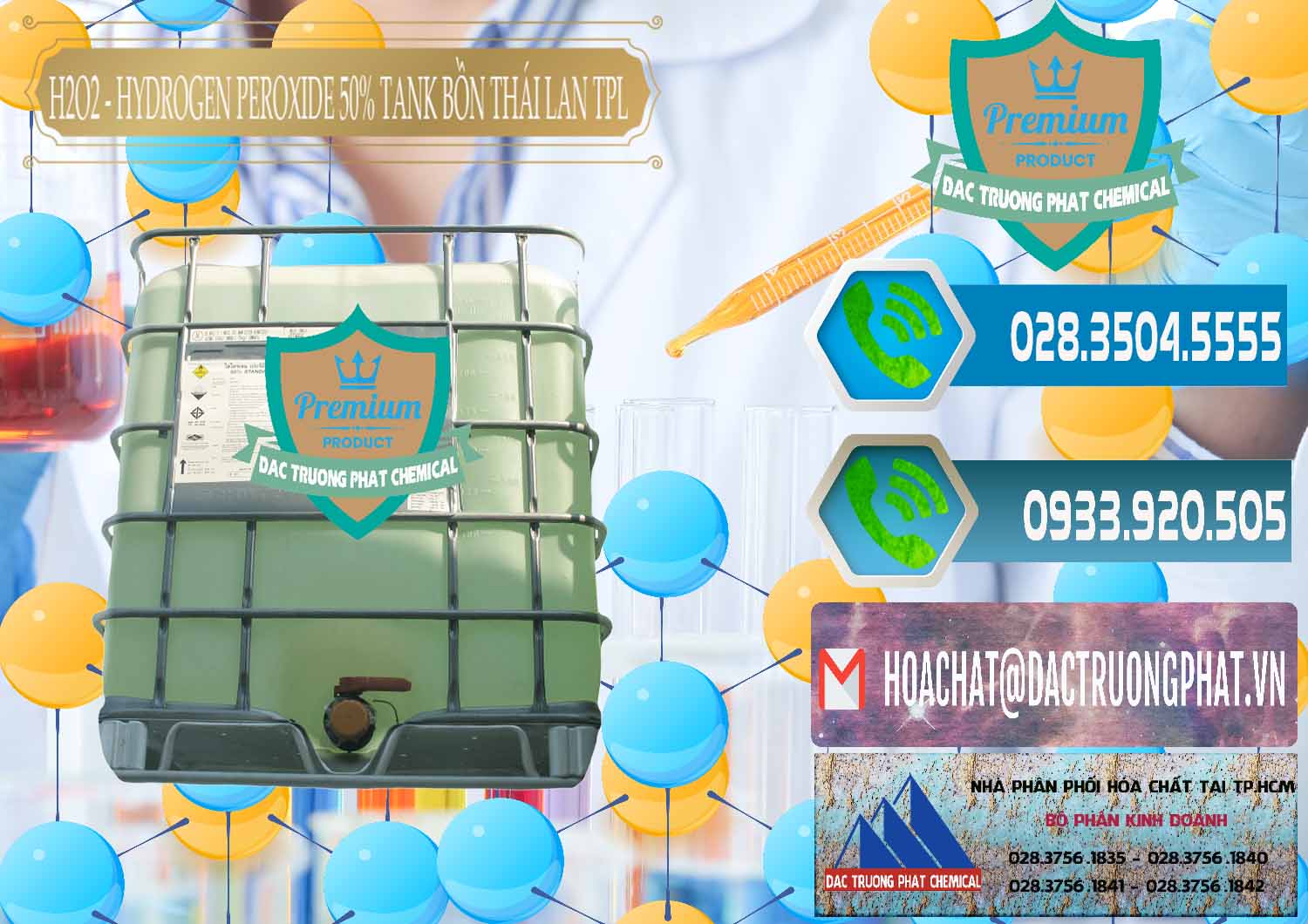Công ty phân phối ( bán ) H2O2 - Hydrogen Peroxide 50% Tank IBC Bồn Thái Lan TPL - 0073 - Nơi chuyên phân phối và nhập khẩu hóa chất tại TP.HCM - congtyhoachat.net