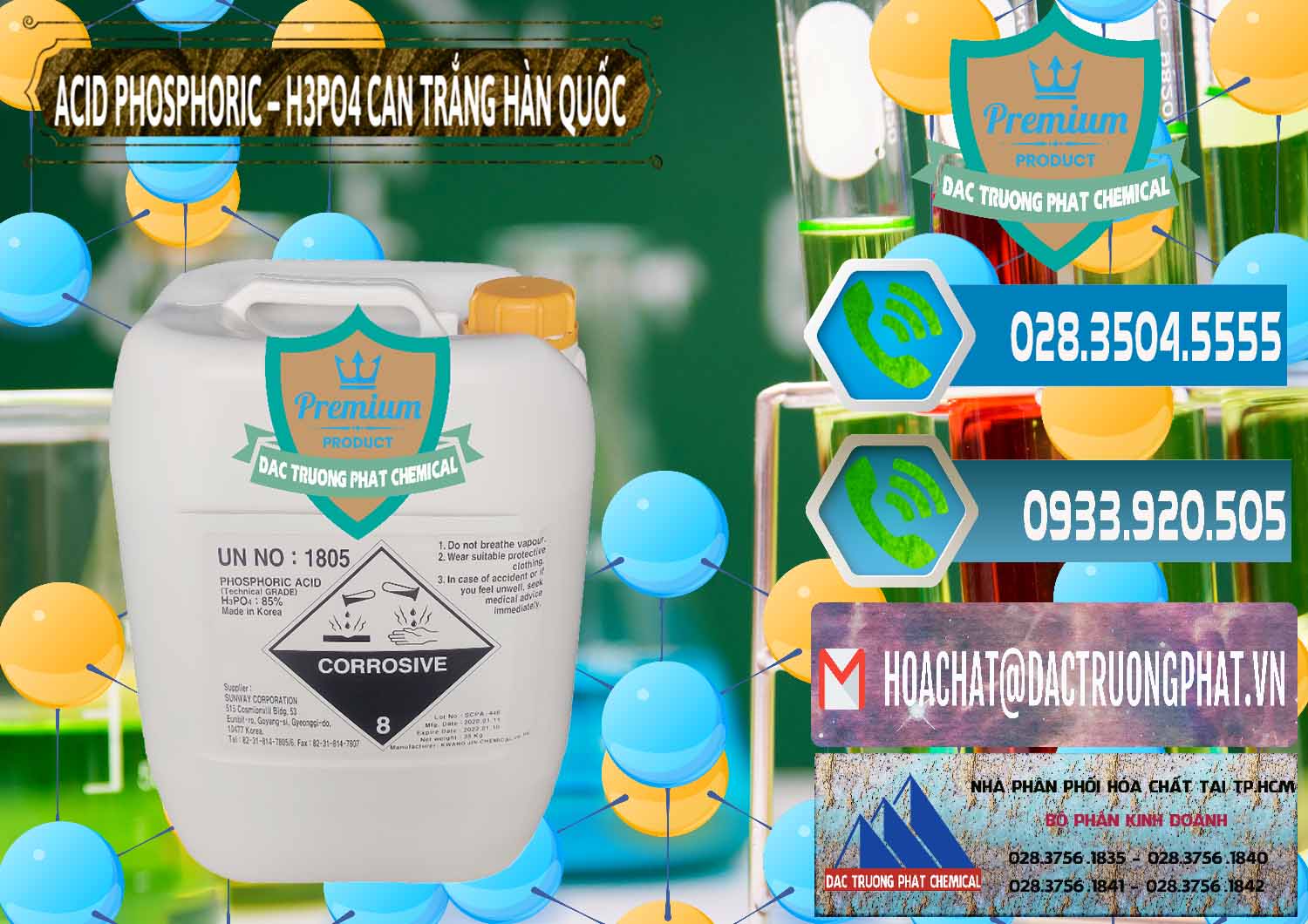 Chuyên kinh doanh _ bán Acid Phosphoric - Axit Phosphoric H3PO4 Can Trắng Hàn Quốc Korea - 0017 - Nhà phân phối - cung ứng hóa chất tại TP.HCM - congtyhoachat.net