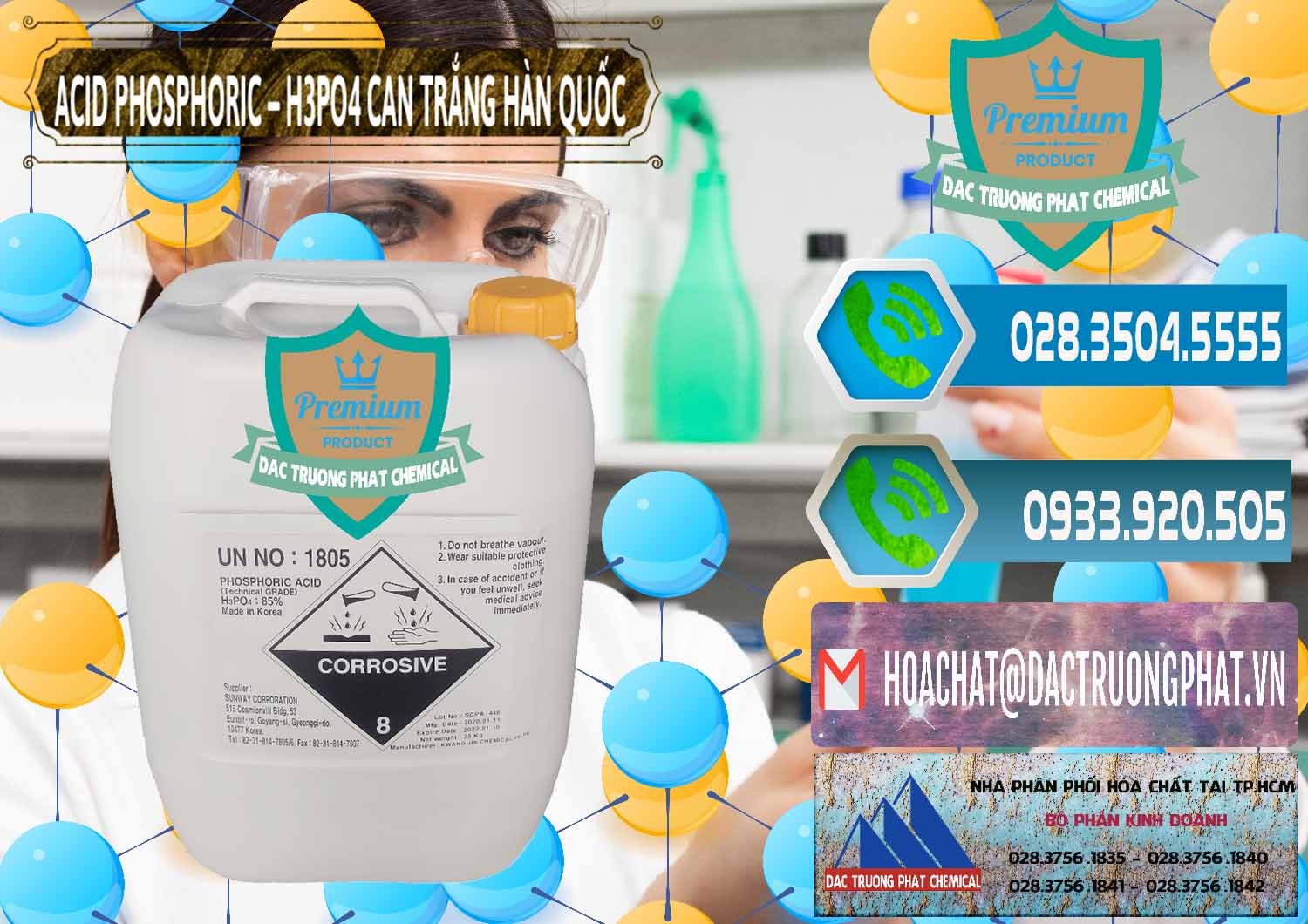 Công ty chuyên cung ứng và bán Acid Phosphoric - Axit Phosphoric H3PO4 Can Trắng Hàn Quốc Korea - 0017 - Đơn vị chuyên phân phối - nhập khẩu hóa chất tại TP.HCM - congtyhoachat.net