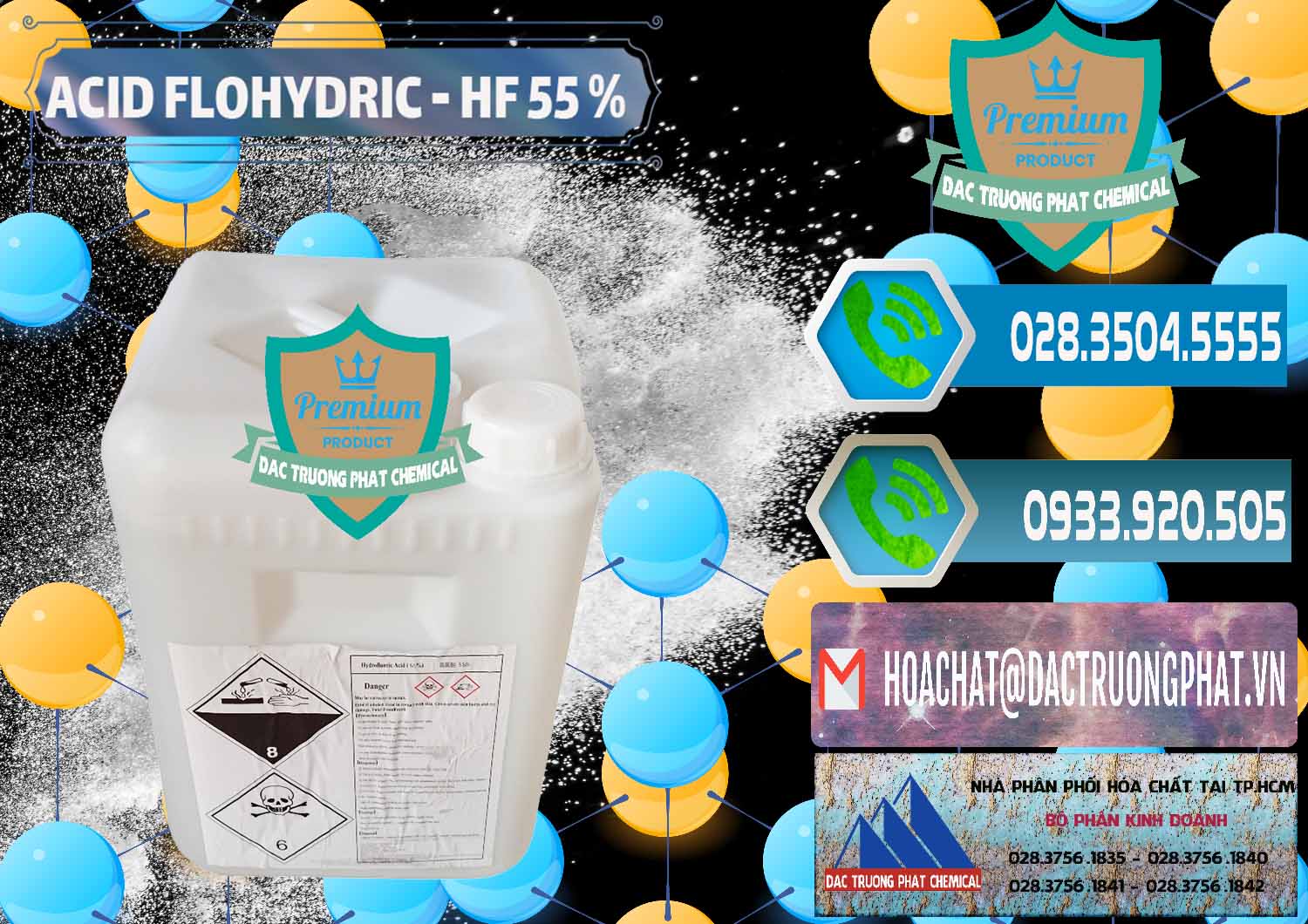 Nhập khẩu _ bán Axit HF - Acid HF 55% Can Trắng Trung Quốc China - 0079 - Công ty cung cấp ( bán ) hóa chất tại TP.HCM - congtyhoachat.net