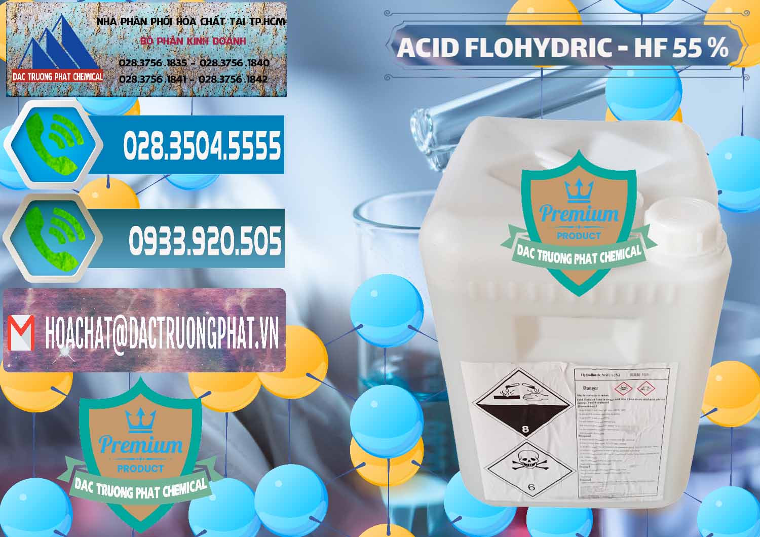 Đơn vị chuyên bán ( phân phối ) Axit HF - Acid HF 55% Can Trắng Trung Quốc China - 0079 - Nơi chuyên phân phối - kinh doanh hóa chất tại TP.HCM - congtyhoachat.net