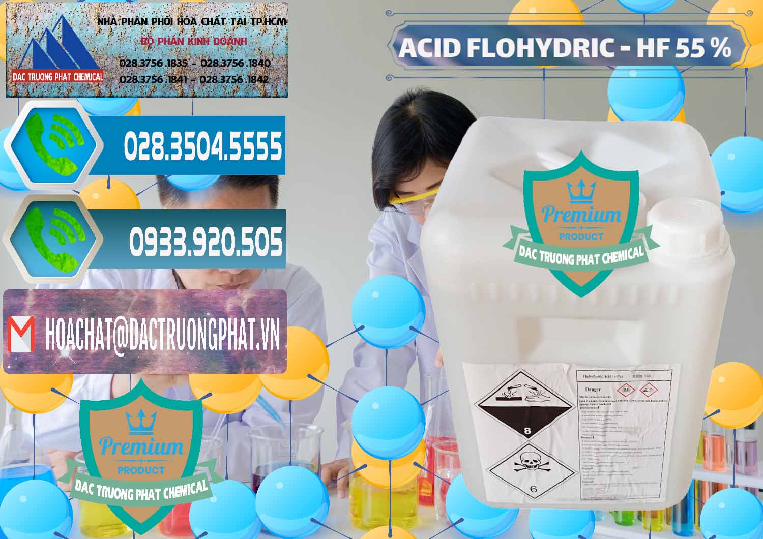 Nơi nhập khẩu - bán Axit HF - Acid HF 55% Can Trắng Trung Quốc China - 0079 - Chuyên cung cấp _ phân phối hóa chất tại TP.HCM - congtyhoachat.net