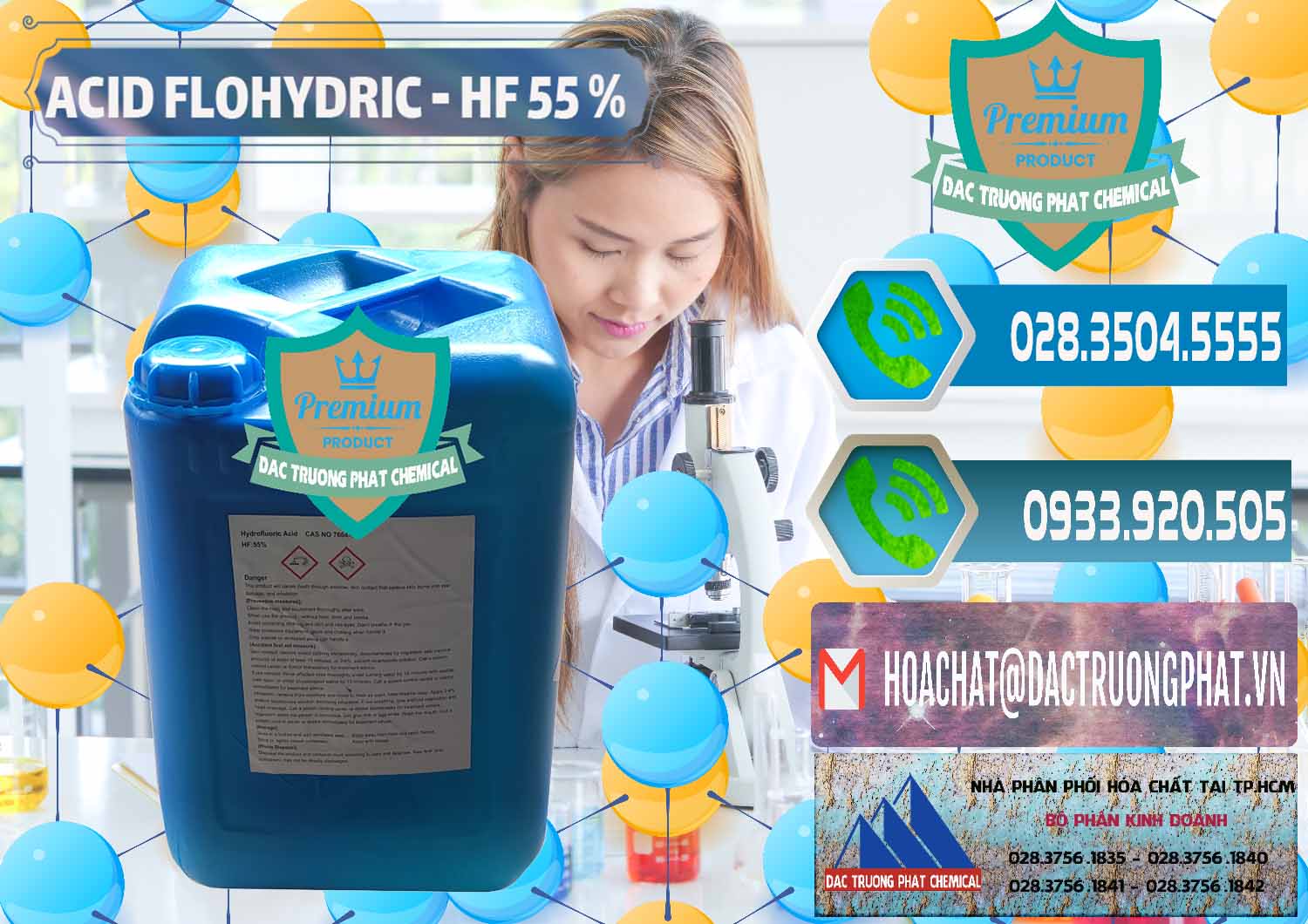 Nhà cung cấp _ bán Axit HF - Acid HF 55% Can Xanh Trung Quốc China - 0080 - Cty cung cấp - kinh doanh hóa chất tại TP.HCM - congtyhoachat.net