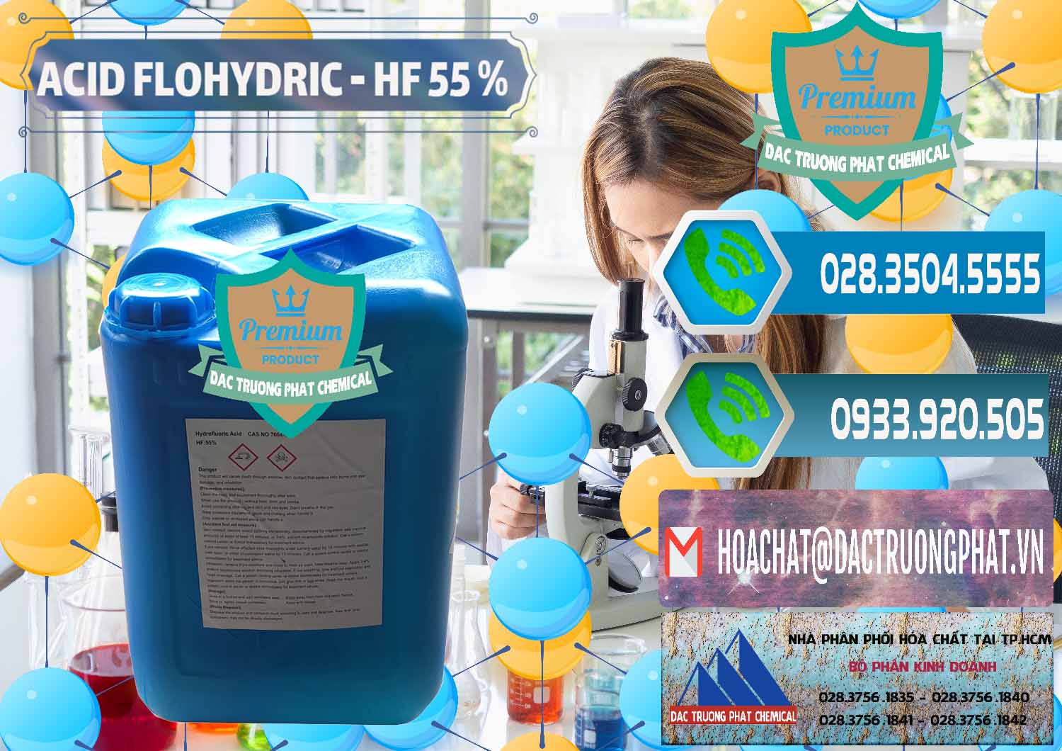 Đơn vị chuyên cung cấp - bán Axit HF - Acid HF 55% Can Xanh Trung Quốc China - 0080 - Cty kinh doanh & phân phối hóa chất tại TP.HCM - congtyhoachat.net
