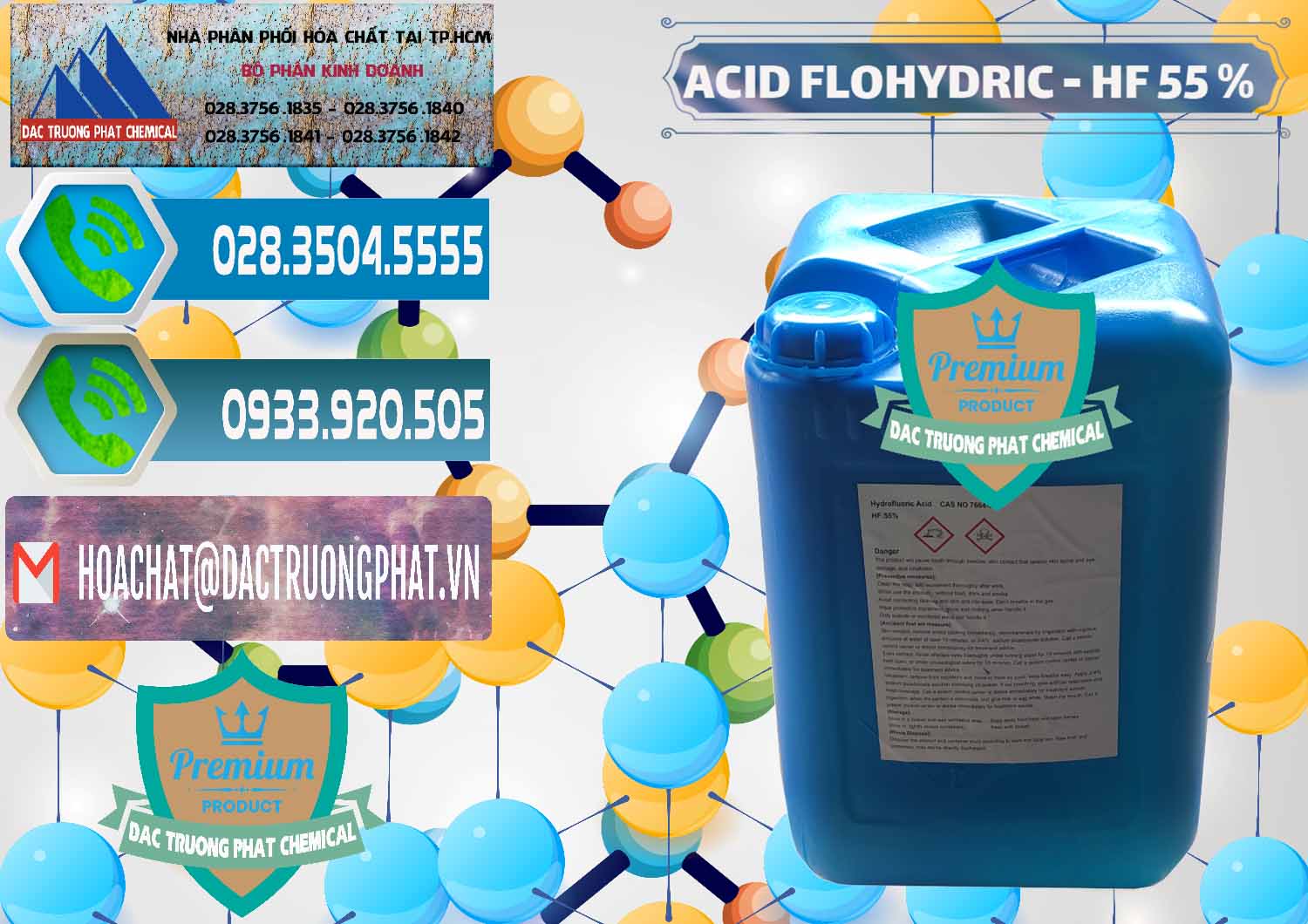 Nhà cung ứng & bán Axit HF - Acid HF 55% Can Xanh Trung Quốc China - 0080 - Chuyên phân phối - bán hóa chất tại TP.HCM - congtyhoachat.net