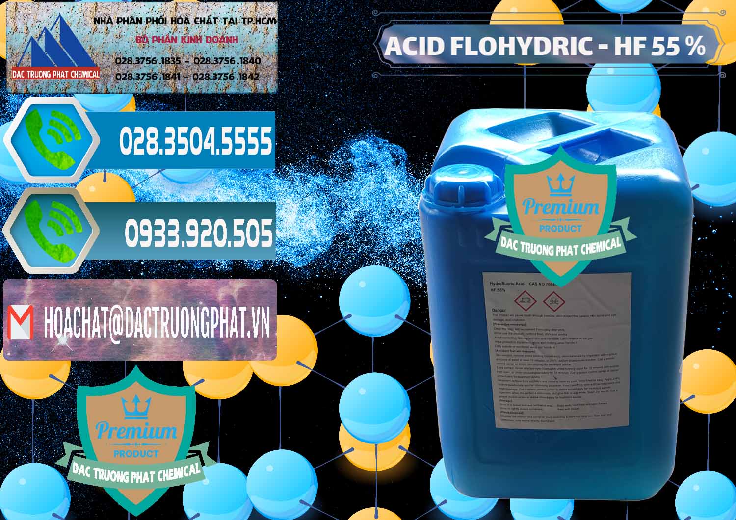 Cty bán & cung cấp Axit HF - Acid HF 55% Can Xanh Trung Quốc China - 0080 - Nơi chuyên cung cấp & kinh doanh hóa chất tại TP.HCM - congtyhoachat.net