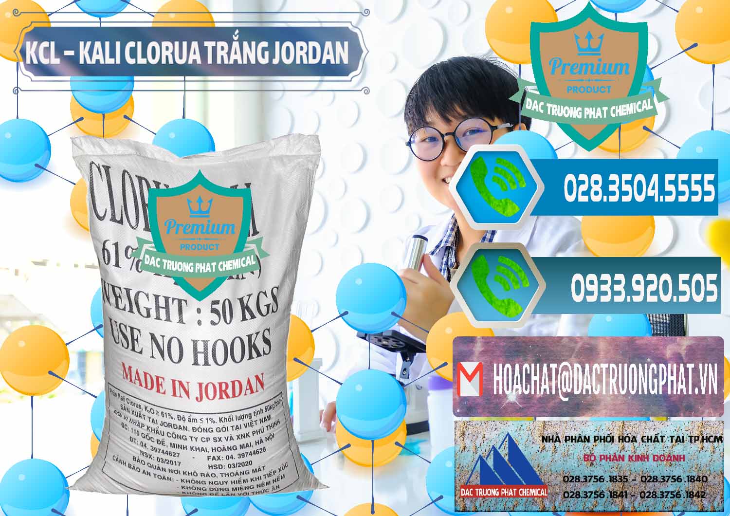 Công ty chuyên kinh doanh & bán KCL – Kali Clorua Trắng Jordan - 0088 - Phân phối và kinh doanh hóa chất tại TP.HCM - congtyhoachat.net