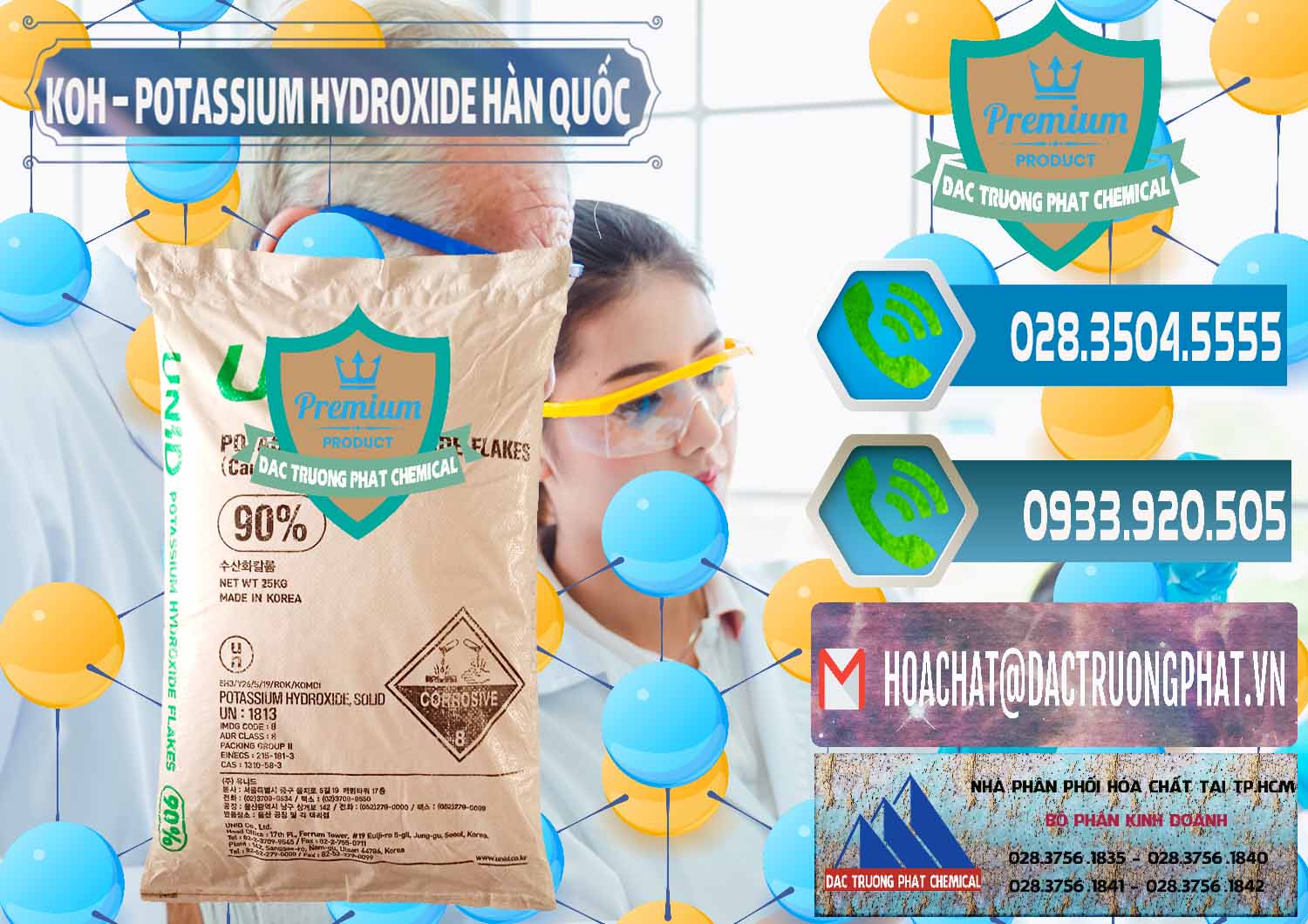 Bán và cung ứng KOH ( 90%) – Potassium Hydroxide Unid Hàn Quốc Korea - 0090 - Cty phân phối _ nhập khẩu hóa chất tại TP.HCM - congtyhoachat.net
