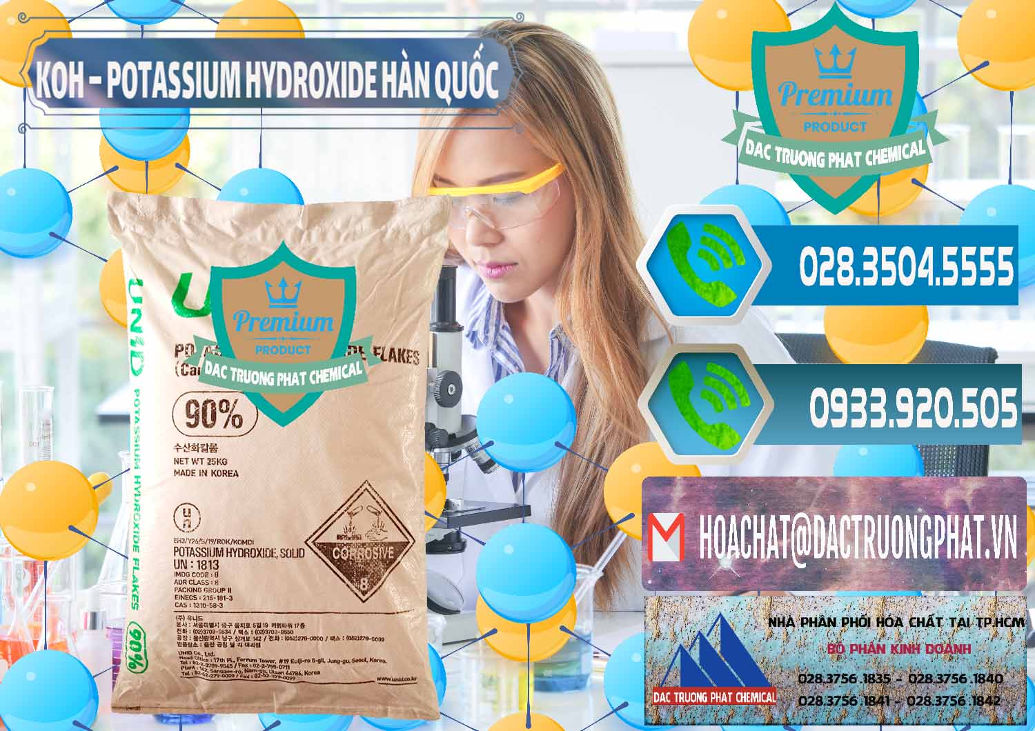 Đơn vị chuyên bán _ cung ứng KOH ( 90%) – Potassium Hydroxide Unid Hàn Quốc Korea - 0090 - Đơn vị phân phối và cung cấp hóa chất tại TP.HCM - congtyhoachat.net