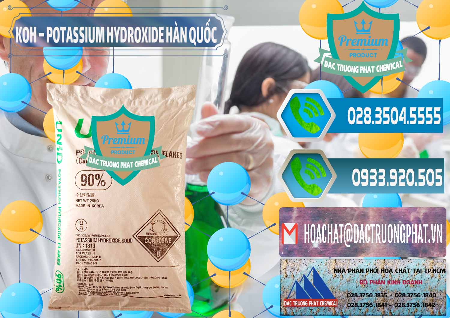 Công ty cung cấp _ bán KOH ( 90%) – Potassium Hydroxide Unid Hàn Quốc Korea - 0090 - Cung cấp & nhập khẩu hóa chất tại TP.HCM - congtyhoachat.net