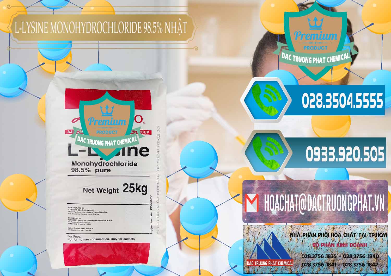 Chuyên bán _ cung ứng L-Lysine Monohydrochloride Feed Grade Ajinomoto Nhật Bản Japan - 0315 - Nơi chuyên kinh doanh ( phân phối ) hóa chất tại TP.HCM - congtyhoachat.net