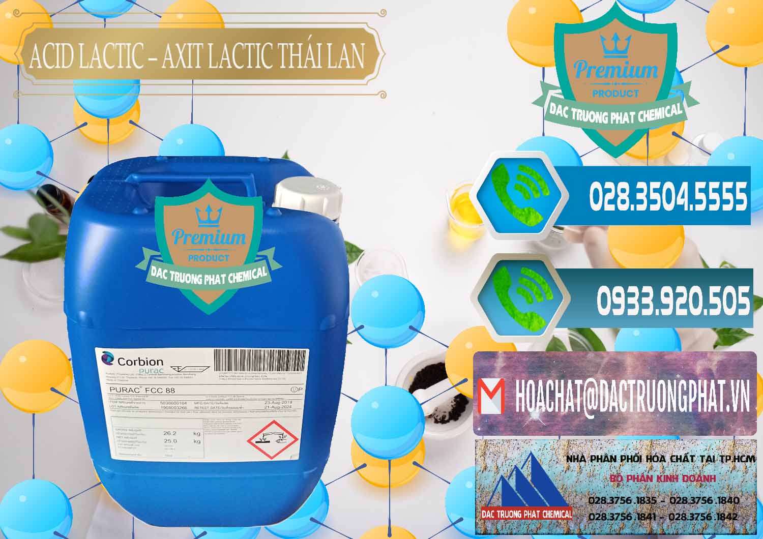Chuyên phân phối & bán Acid Lactic – Axit Lactic Thái Lan Purac FCC 88 - 0012 - Phân phối - cung cấp hóa chất tại TP.HCM - congtyhoachat.net