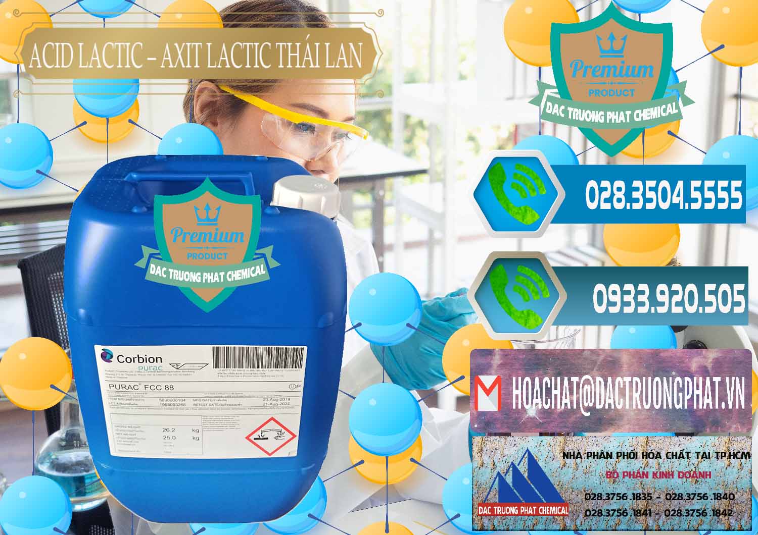 Nơi chuyên cung ứng - bán Acid Lactic – Axit Lactic Thái Lan Purac FCC 88 - 0012 - Đơn vị chuyên cung cấp - nhập khẩu hóa chất tại TP.HCM - congtyhoachat.net