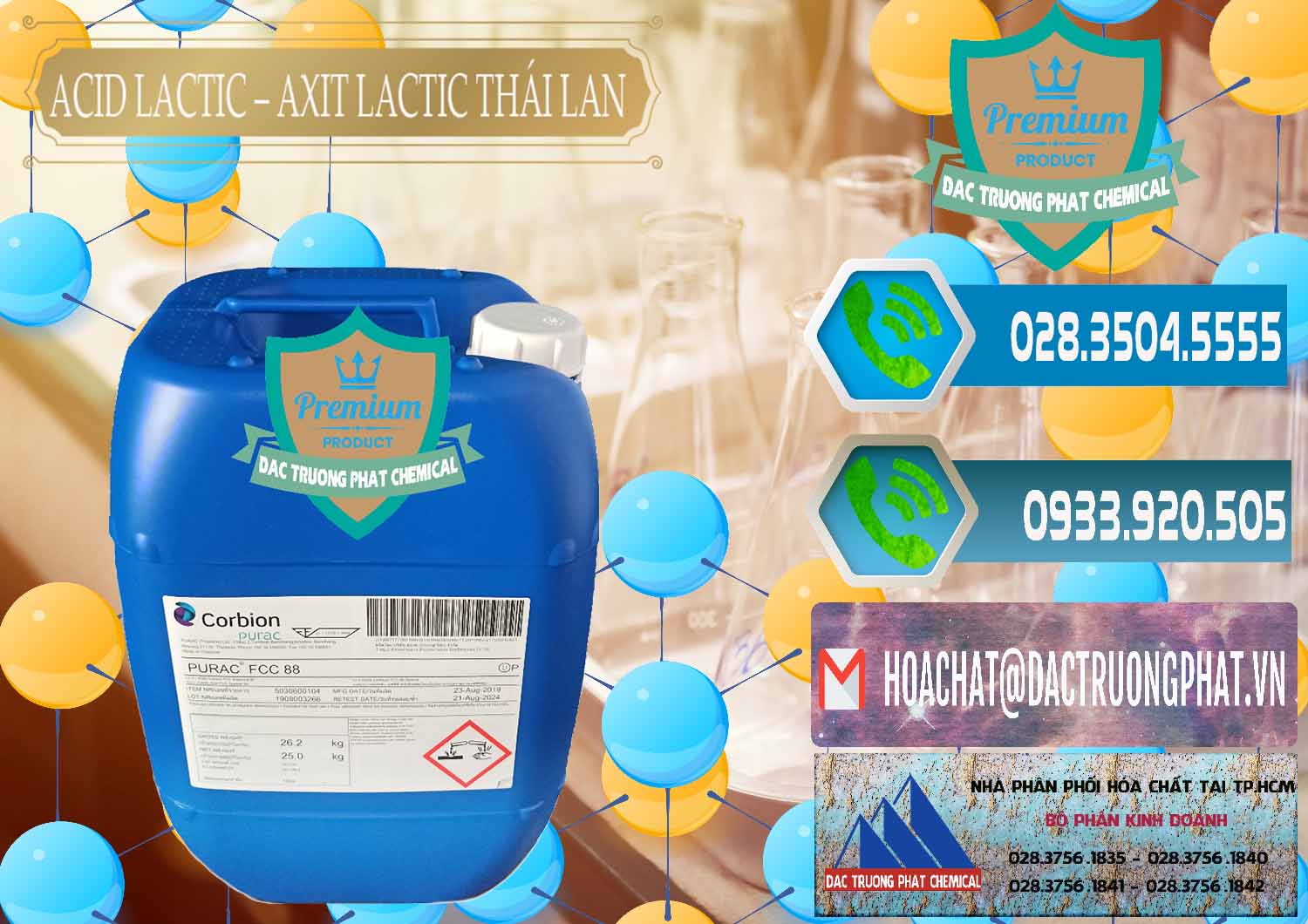 Nơi bán ( cung cấp ) Acid Lactic – Axit Lactic Thái Lan Purac FCC 88 - 0012 - Cty nhập khẩu ( cung cấp ) hóa chất tại TP.HCM - congtyhoachat.net