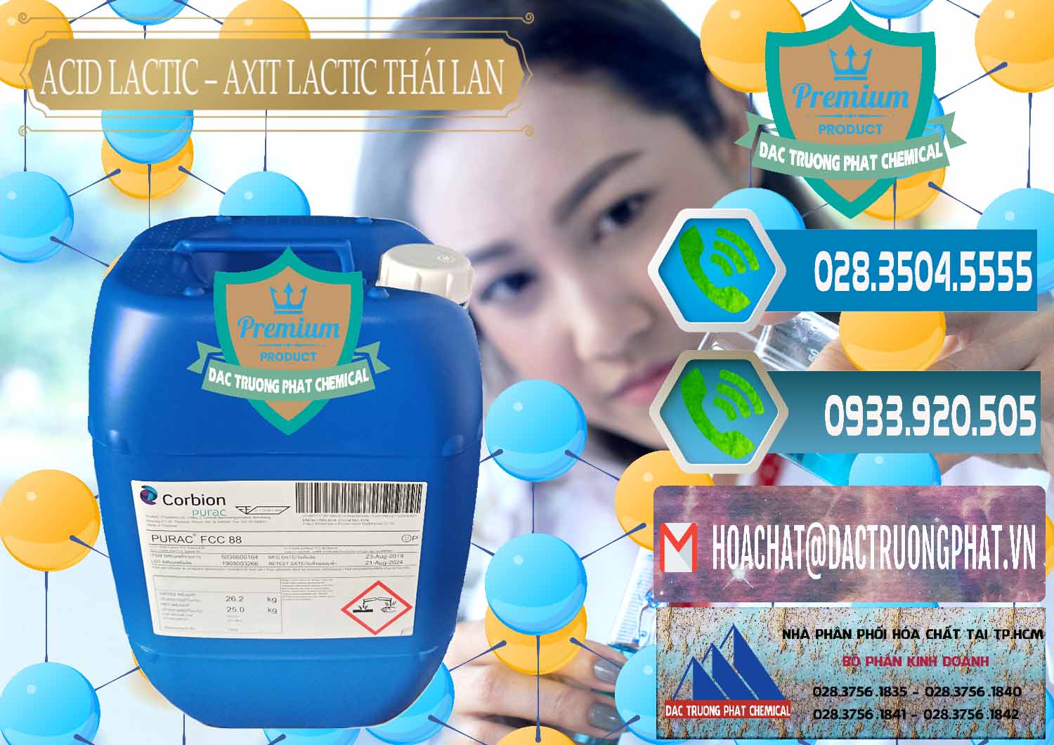 Đơn vị cung cấp - bán Acid Lactic – Axit Lactic Thái Lan Purac FCC 88 - 0012 - Đơn vị cung cấp - kinh doanh hóa chất tại TP.HCM - congtyhoachat.net