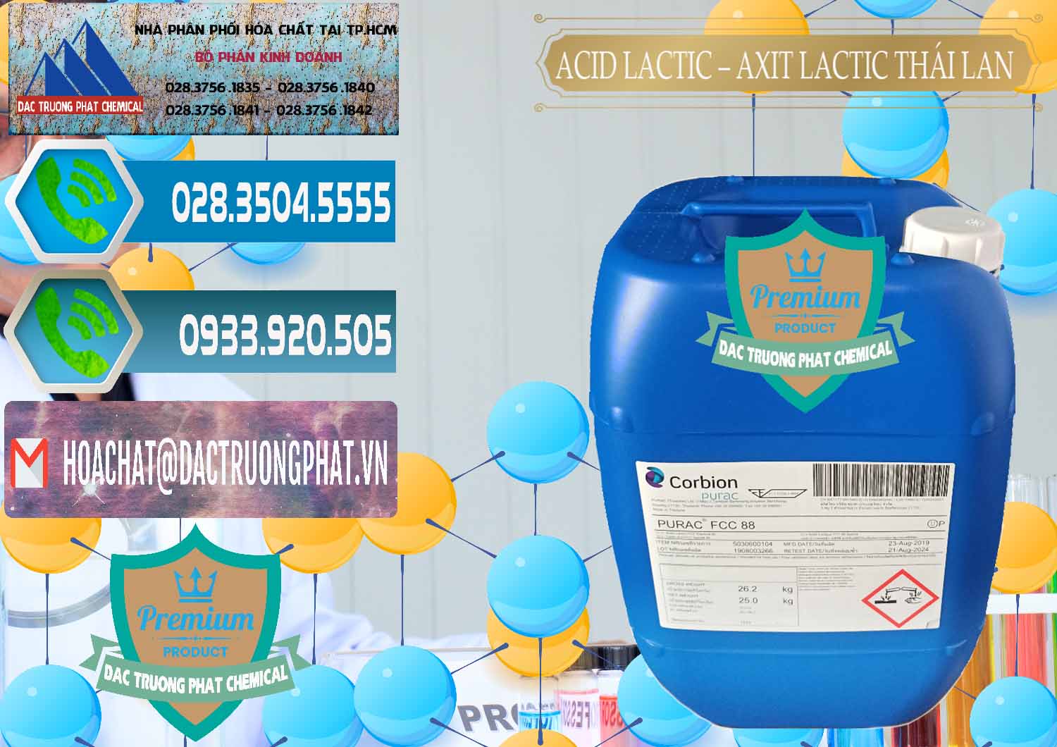 Đơn vị nhập khẩu và bán Acid Lactic – Axit Lactic Thái Lan Purac FCC 88 - 0012 - Đơn vị chuyên bán _ phân phối hóa chất tại TP.HCM - congtyhoachat.net