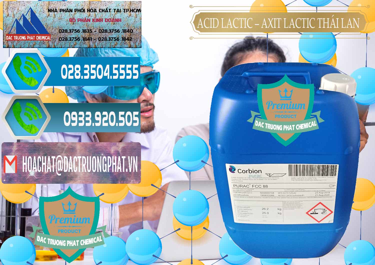 Nơi chuyên bán & cung cấp Acid Lactic – Axit Lactic Thái Lan Purac FCC 88 - 0012 - Đơn vị chuyên nhập khẩu và phân phối hóa chất tại TP.HCM - congtyhoachat.net