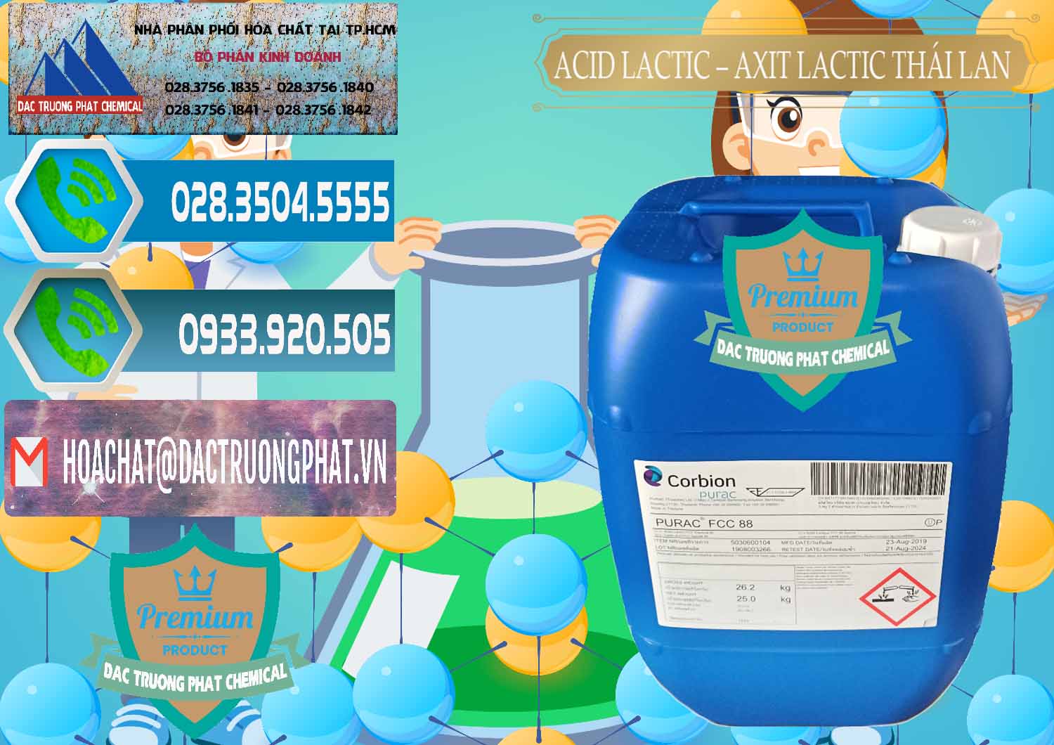 Nơi chuyên nhập khẩu & bán Acid Lactic – Axit Lactic Thái Lan Purac FCC 88 - 0012 - Nơi chuyên kinh doanh _ cung cấp hóa chất tại TP.HCM - congtyhoachat.net