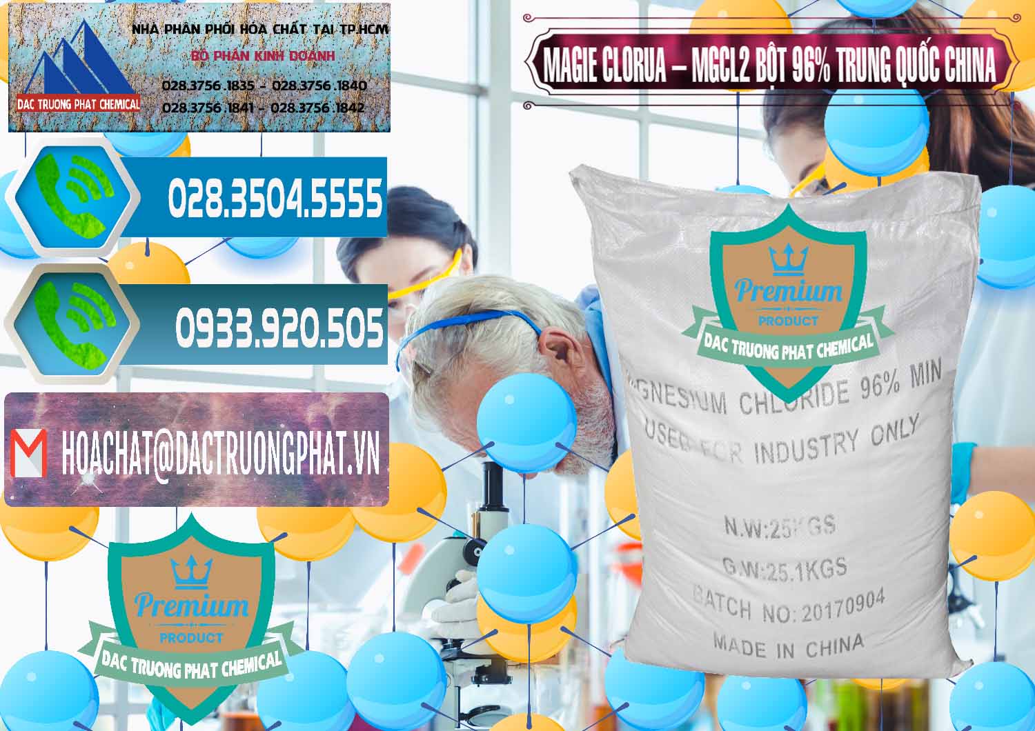 Chuyên kinh doanh - bán Magie Clorua – MGCL2 96% Dạng Bột Bao Chữ Đen Trung Quốc China - 0205 - Công ty chuyên kinh doanh và cung cấp hóa chất tại TP.HCM - congtyhoachat.net